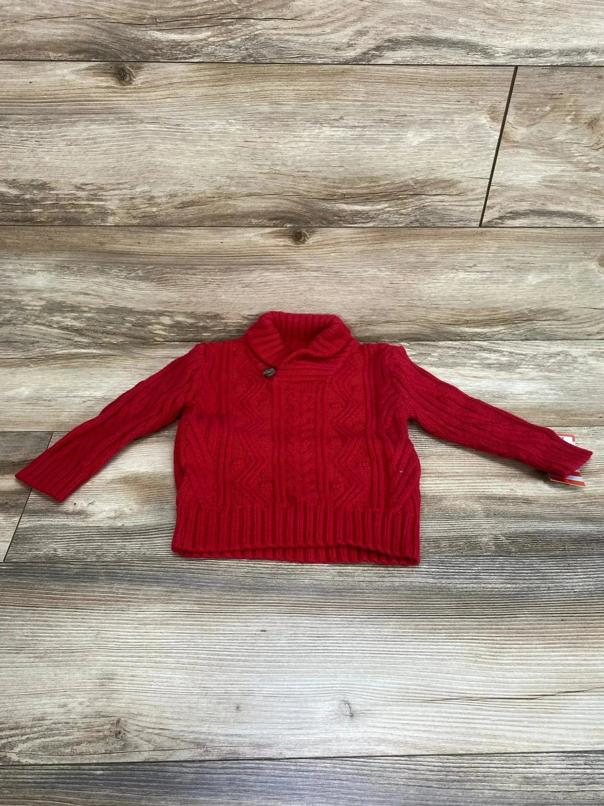 NEW Cat & Jack Shawl Collar Cable Knit Sweater Red sz 2T - Me n Mommy To Be