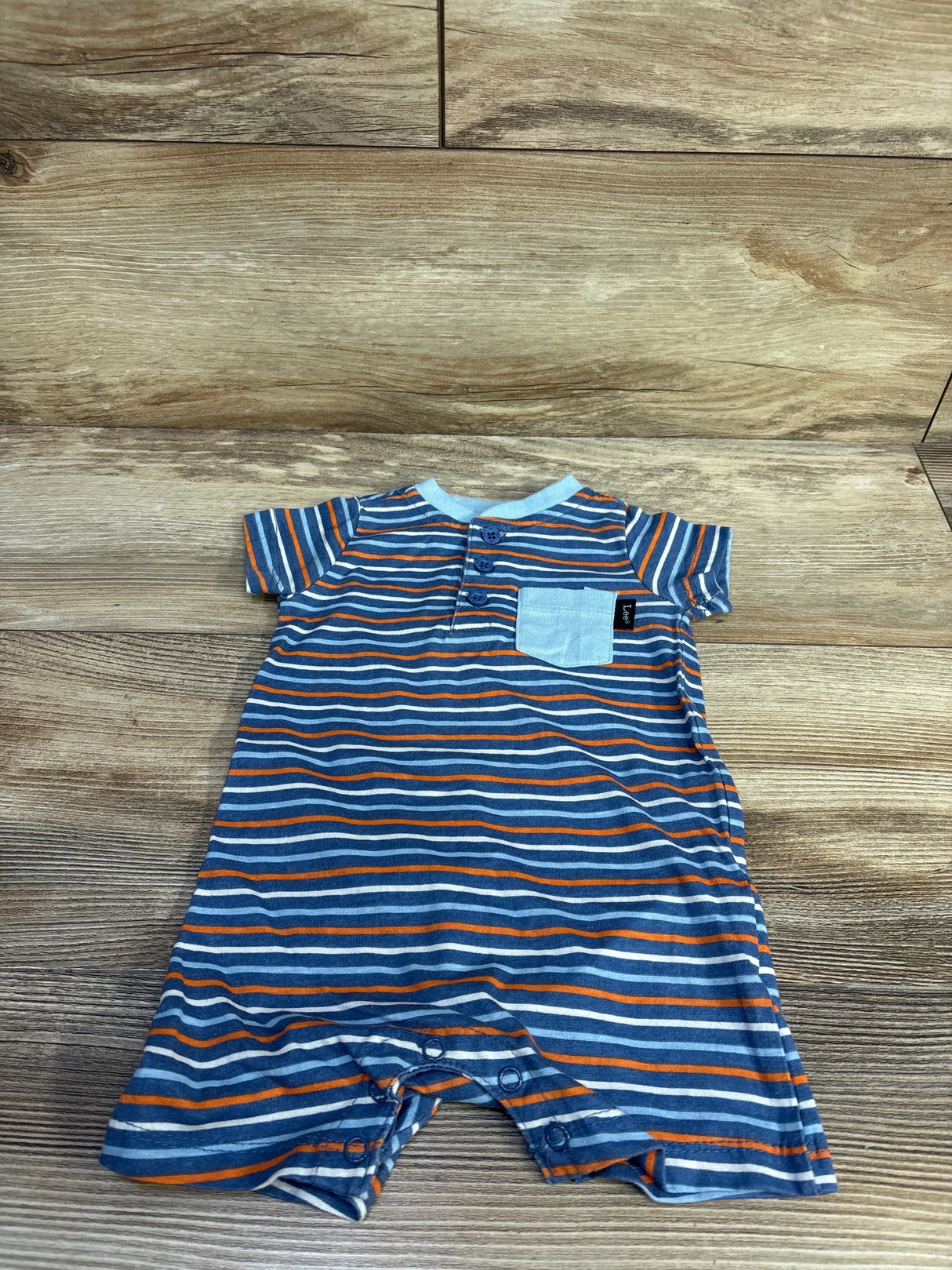 Lee Henley Striped Romper Blue sz 3-6m