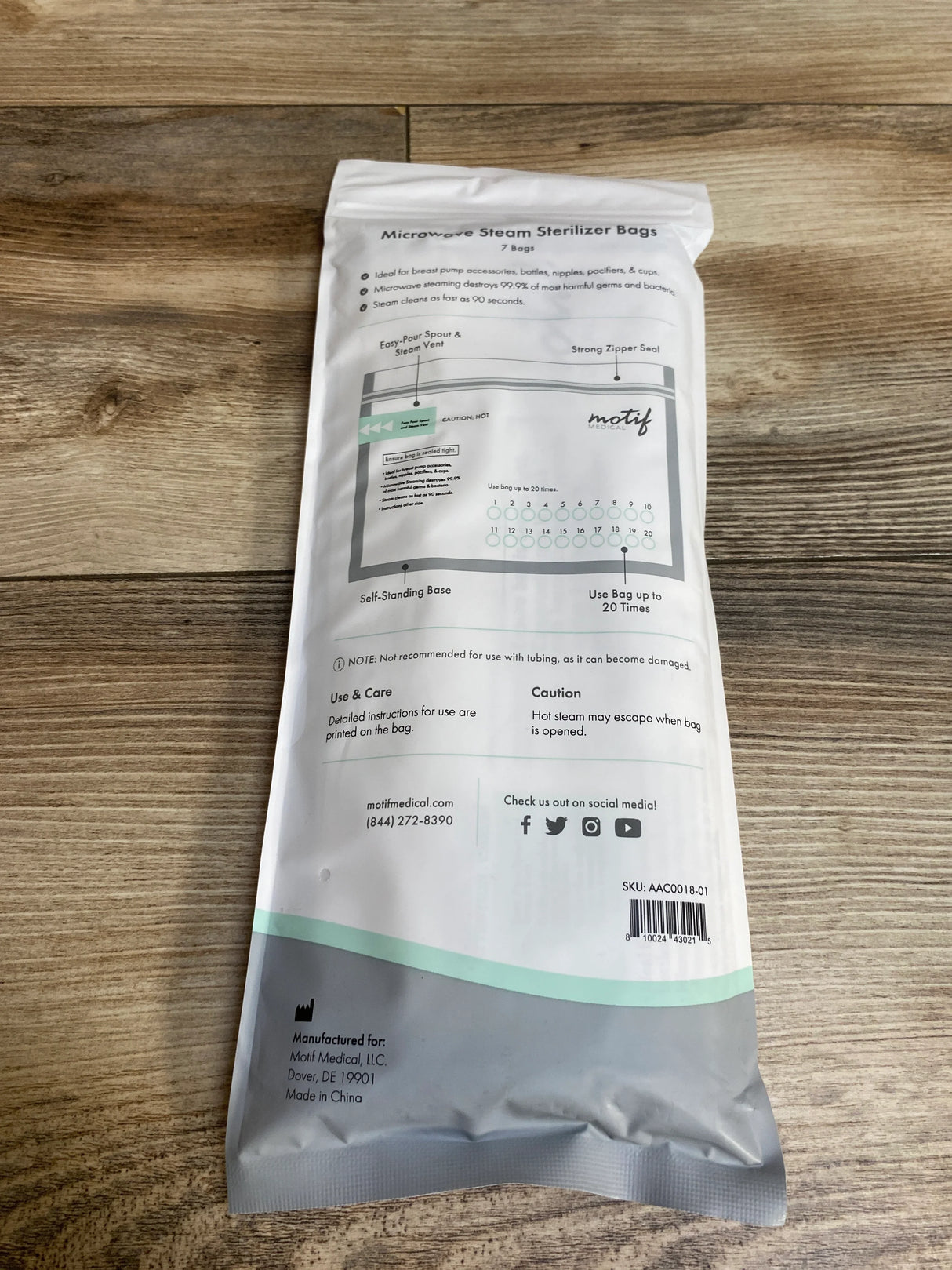 NEW Motif Microwave Steam Sterilizer Bags 7pk