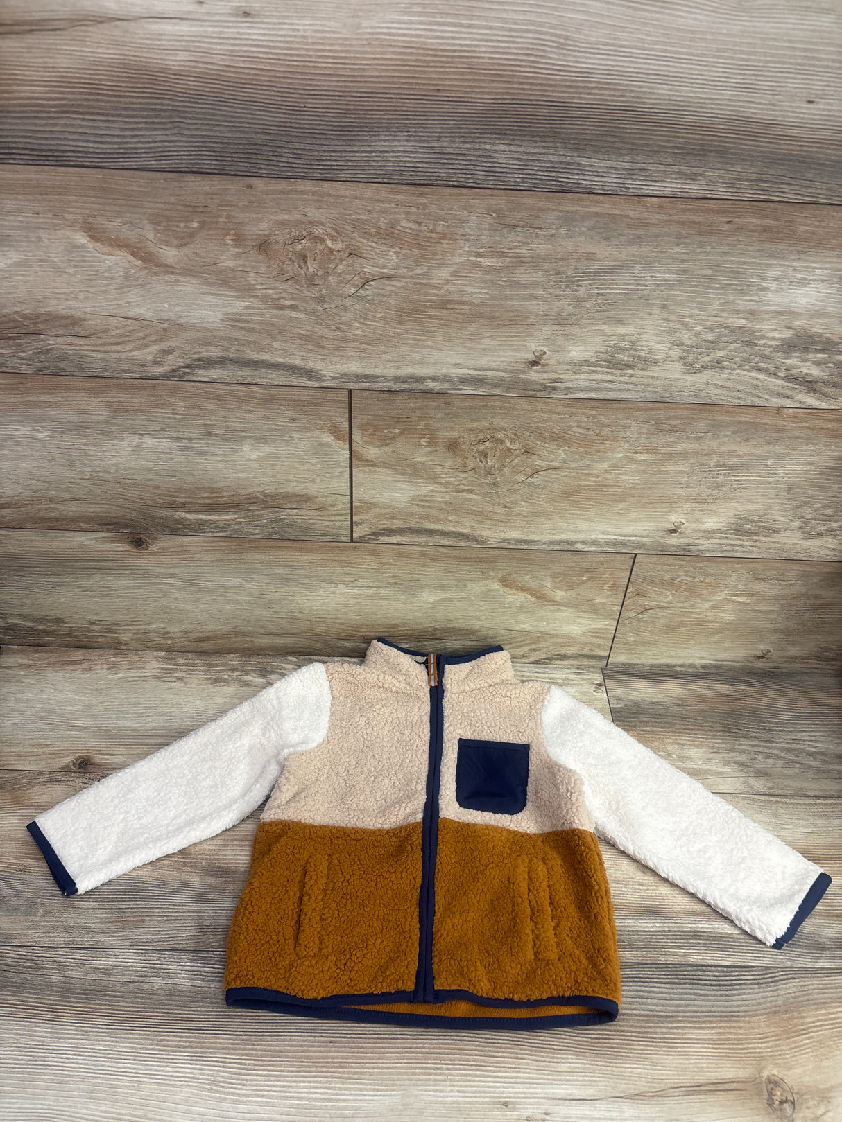 Cat & Jack Sherpa Full-Zip Jacket Beige sz 3T