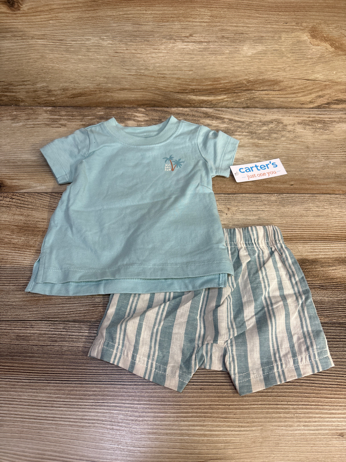 NEW Just One You 2pc Surf's Up Shirt & Shorts Set Blue sz 3m