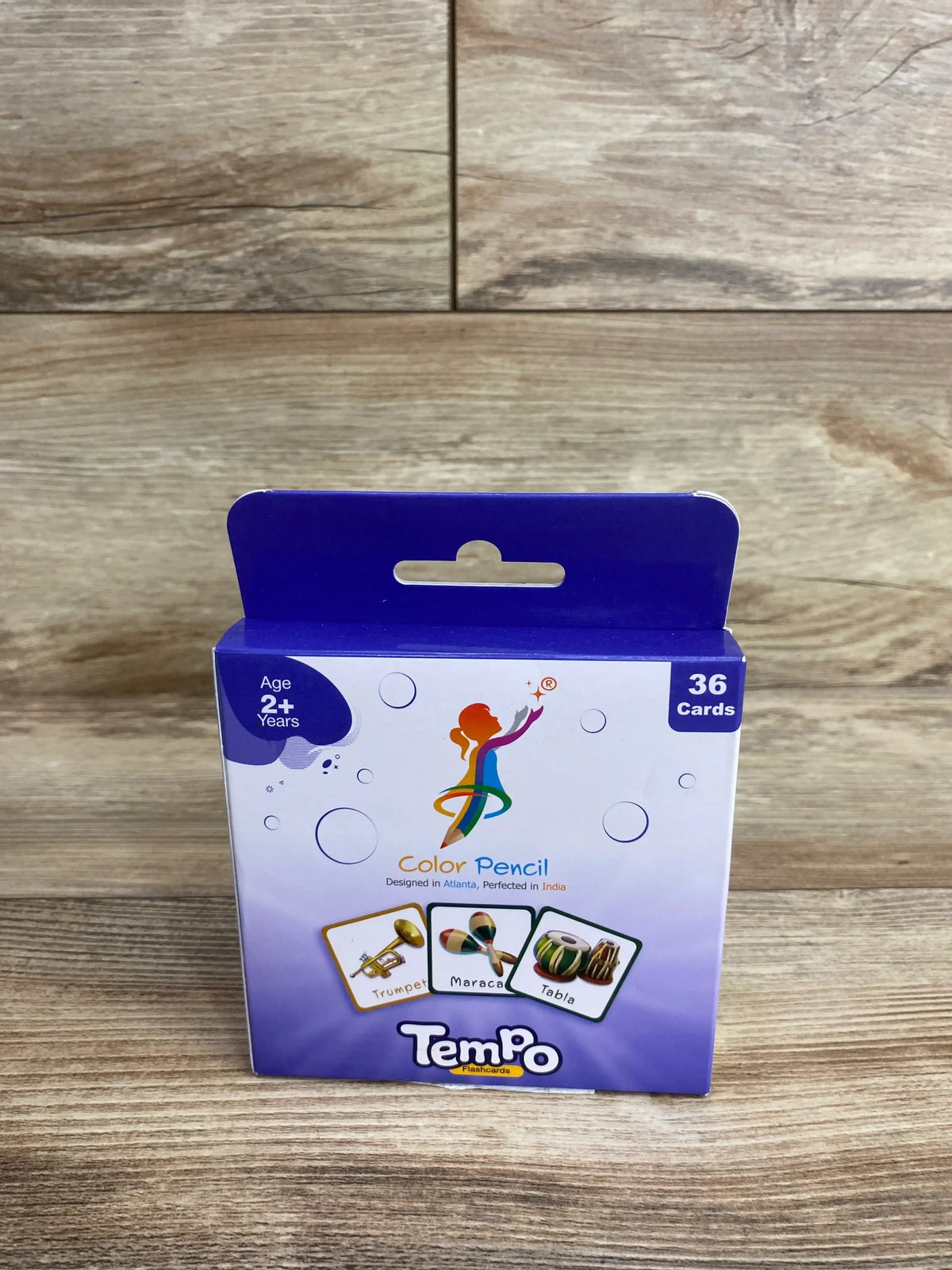 Tempo flash cards box for toddlers age 2+, 36 educational musical instrument cards