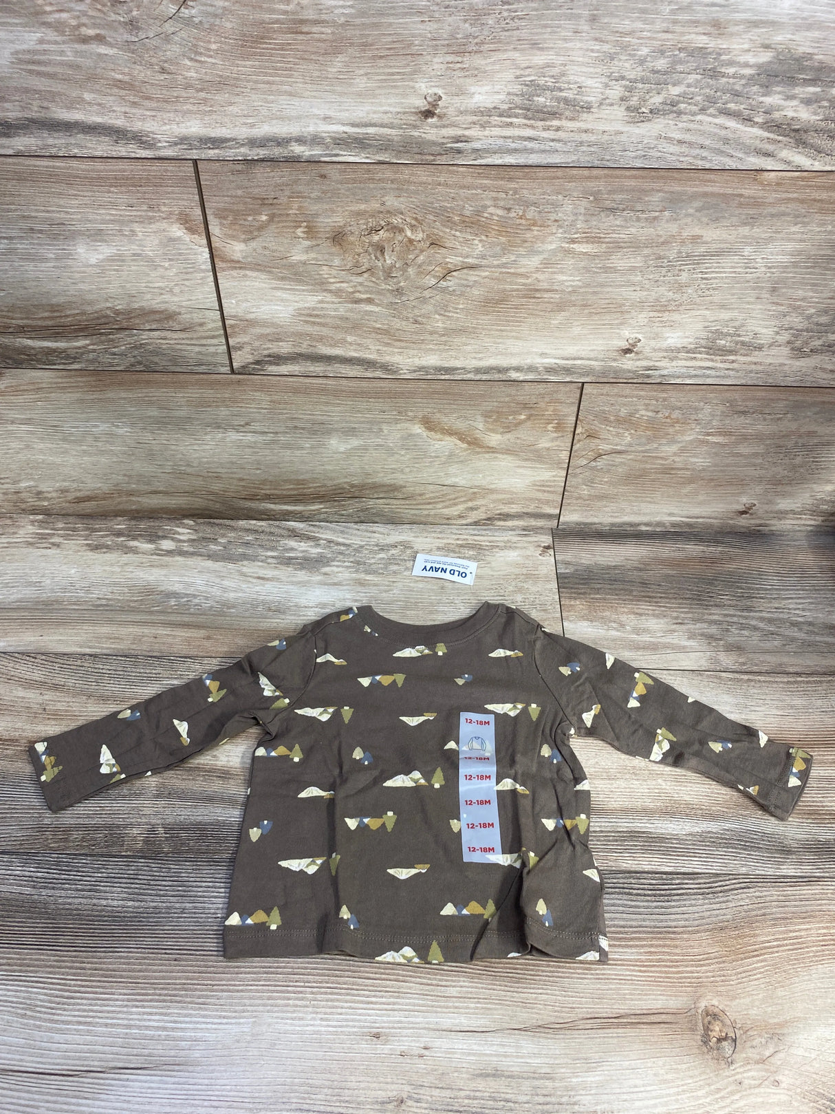 NEW Old Navy Mountain Print Brown Shirt sz 12-18m