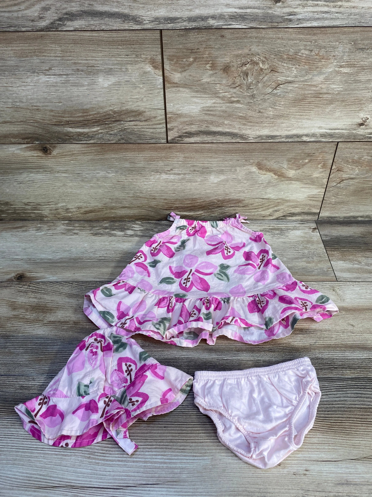 Just One You 3pc Dress, Bloomers & Hat Set Pink sz 3m