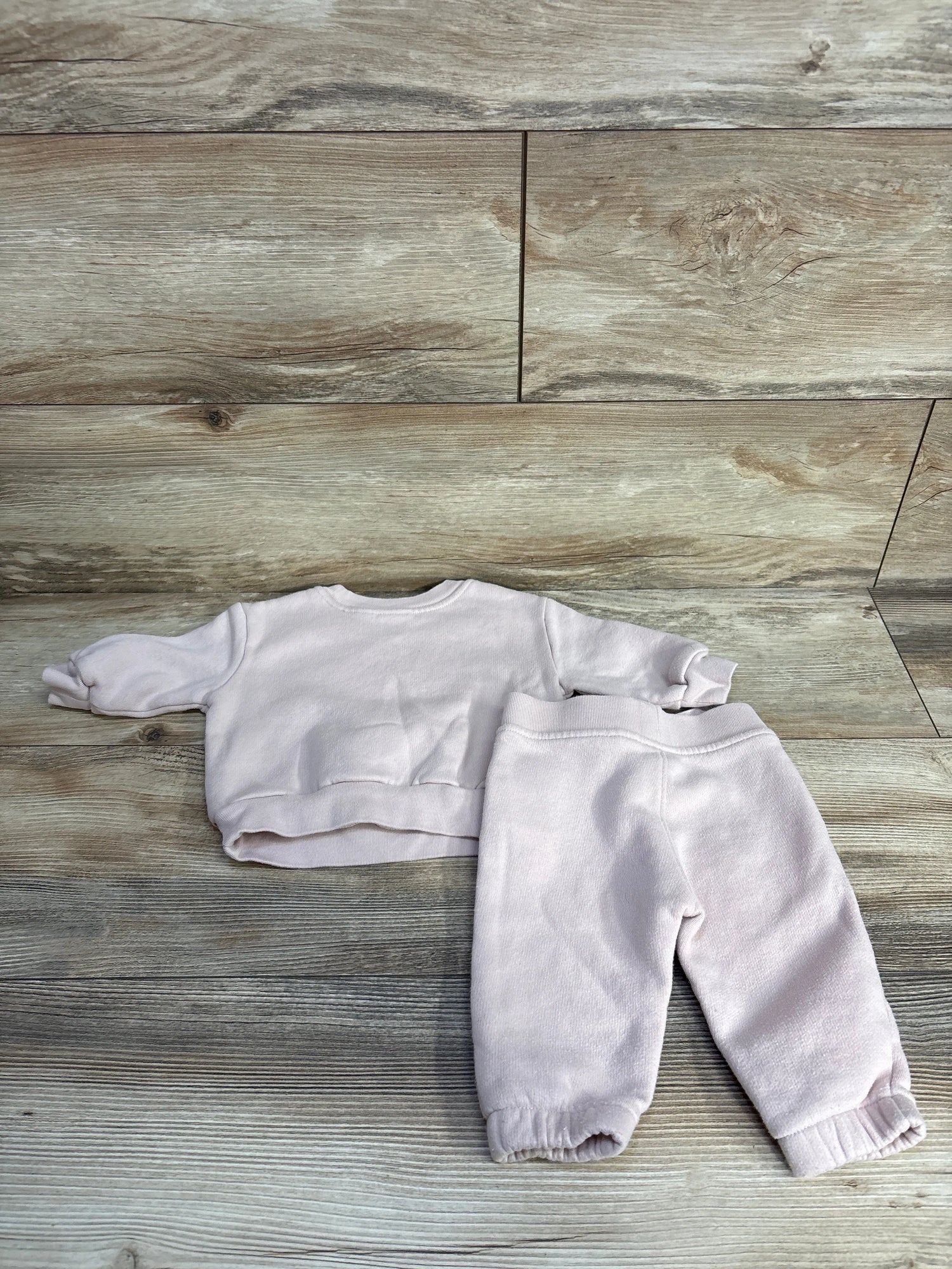 Baby Gap Fleece 2pc Dull Pink Rose Rainbow Outfit Set sz 3-6m