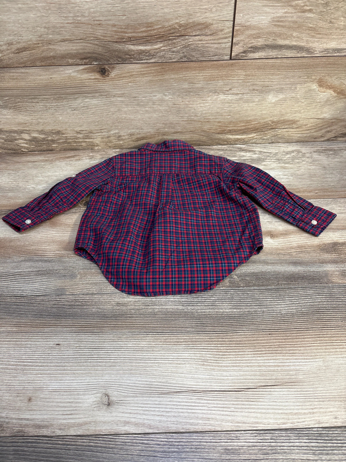 Ralph Lauren Plaid Button Down Shirt Red sz 12m - Me n Mommy To Be