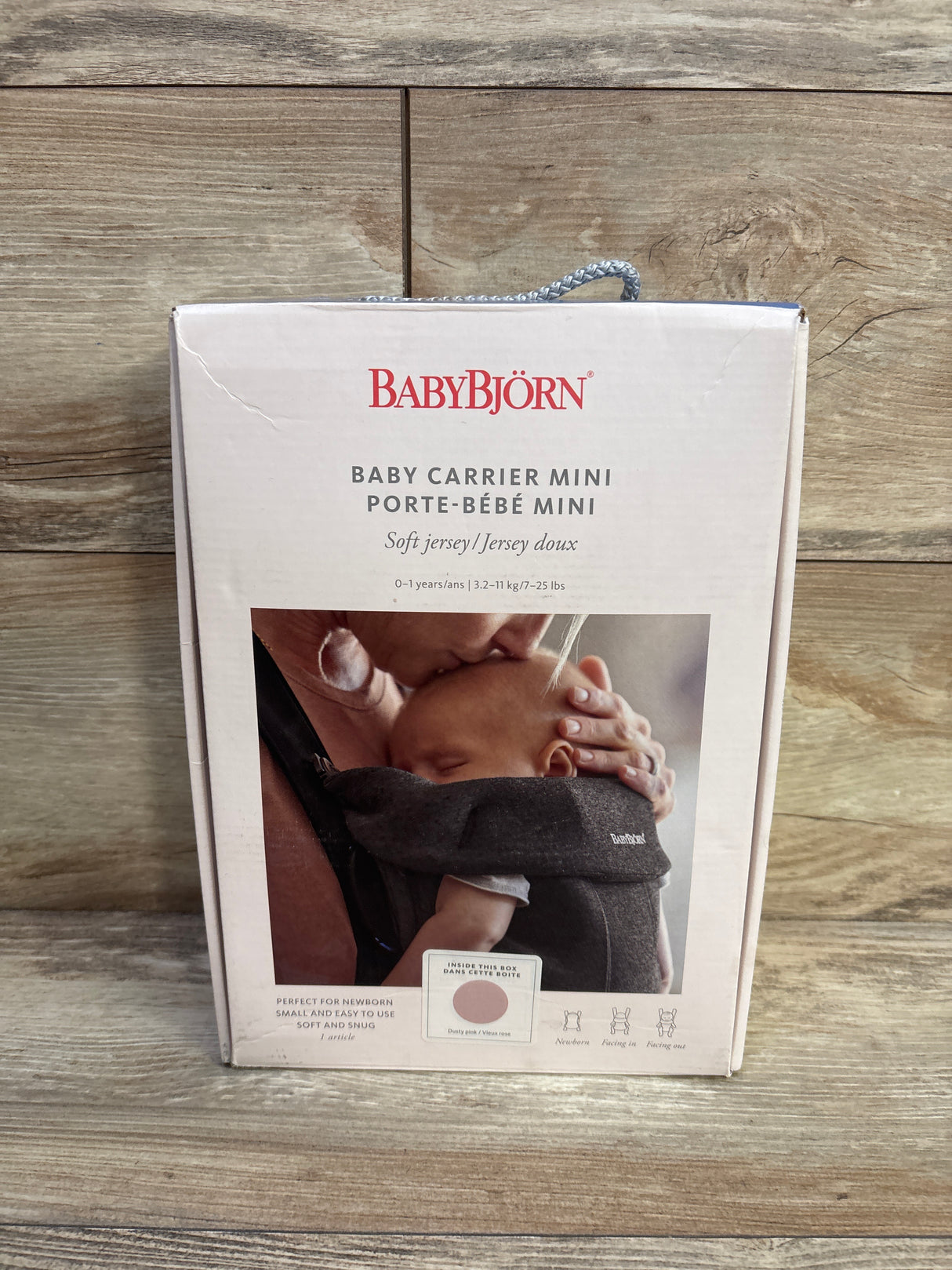 Baby Bjorn Baby Carrier Mini, Soft Jersey Dusty Pink 7-25lbs