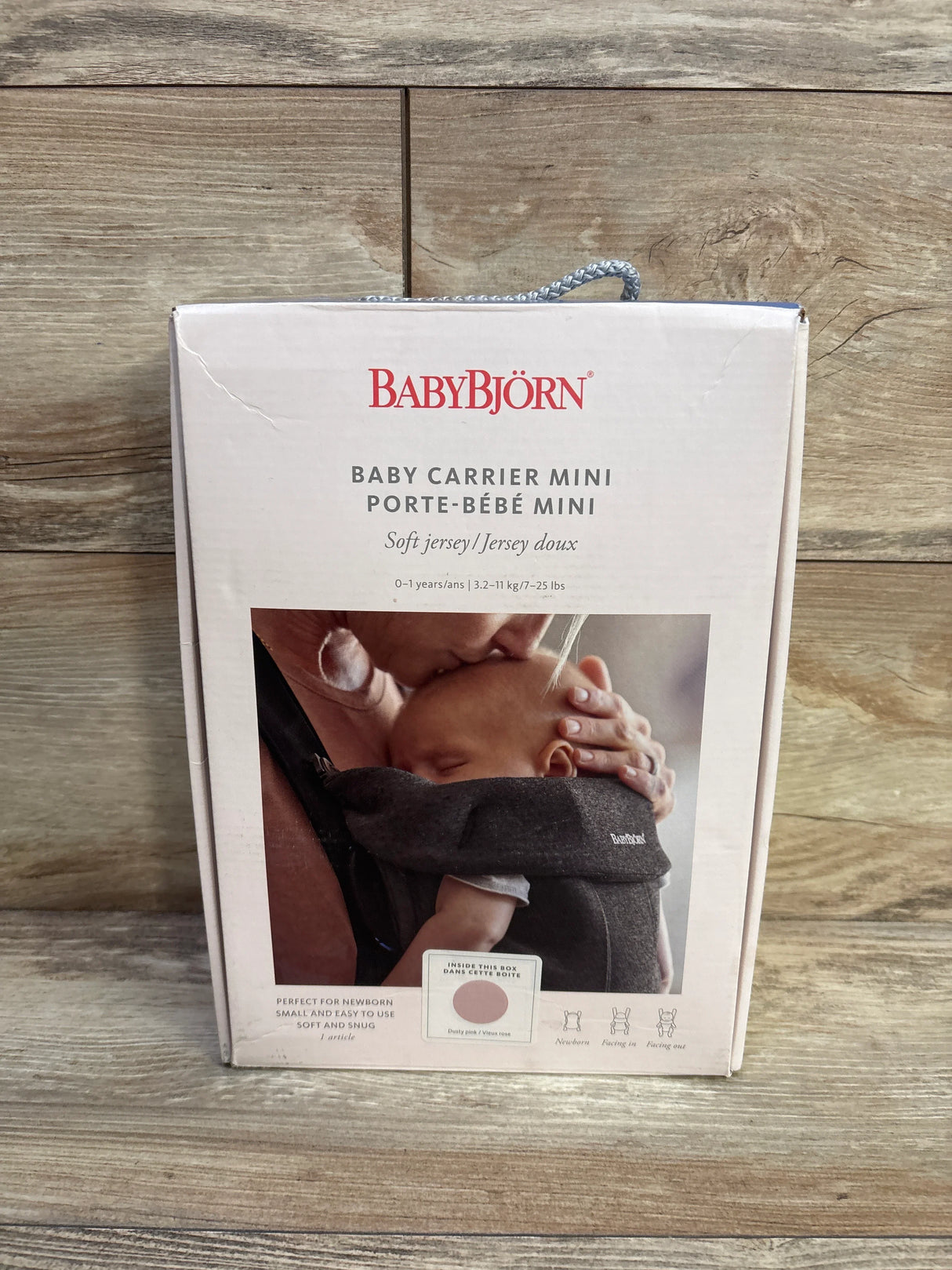 Baby Bjorn Baby Carrier Mini, Soft Jersey Dusty Pink 7-25lbs