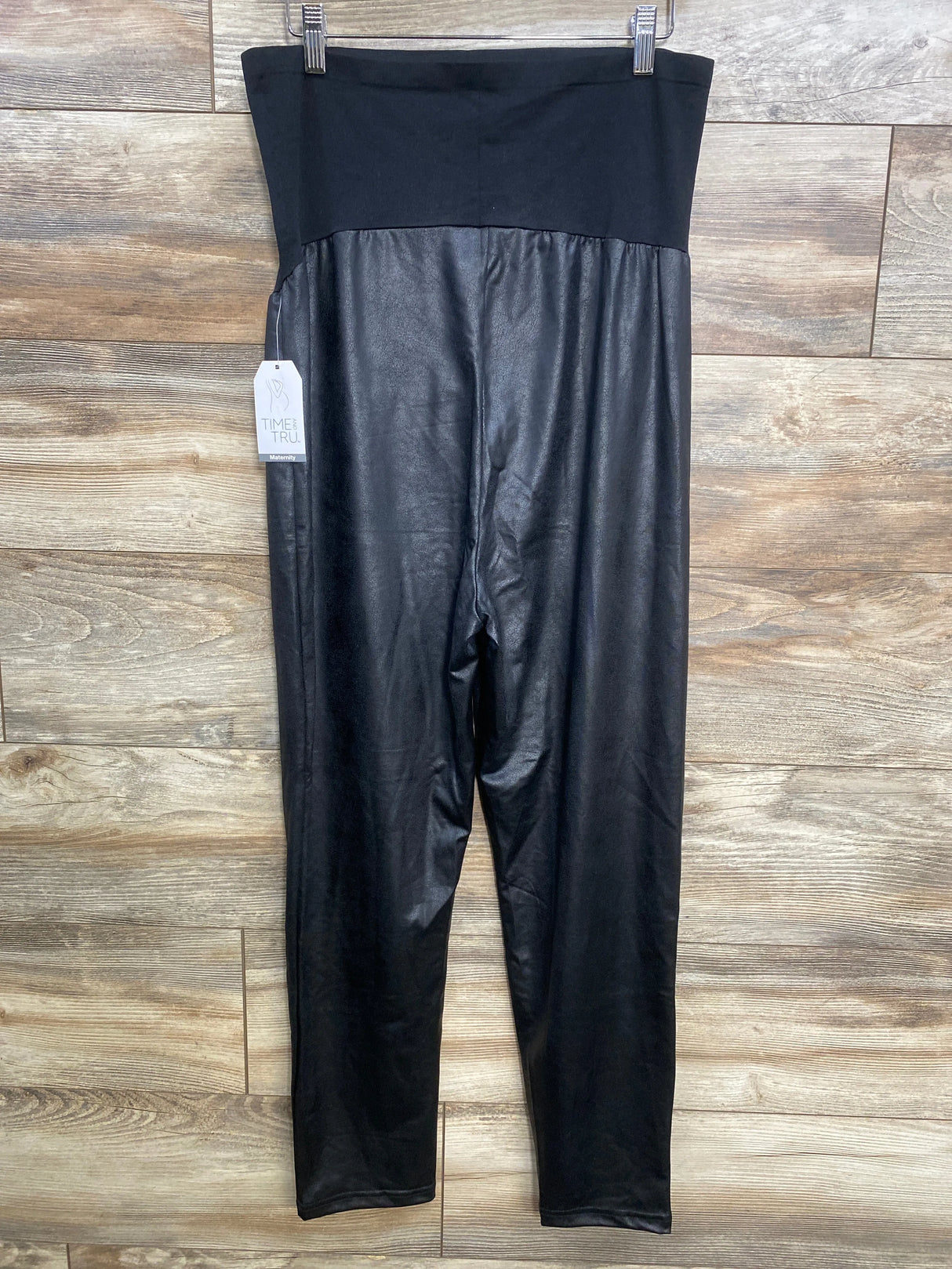 NEW Time and Tru Maternity Faux Leather Leggings Black sz XXL - Me n Mommy To Be