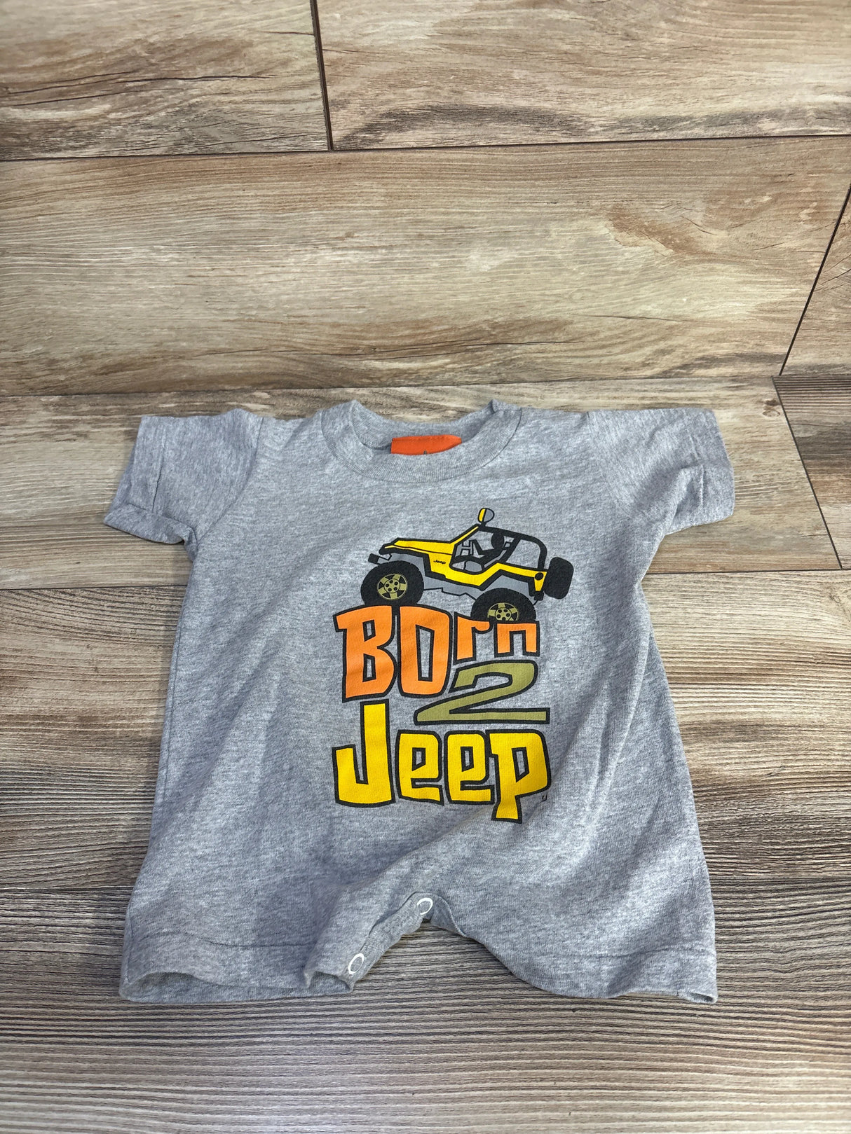 Rabbit Skins Jeep Born 2 Jeep Shortie Romper Grey sz 12m