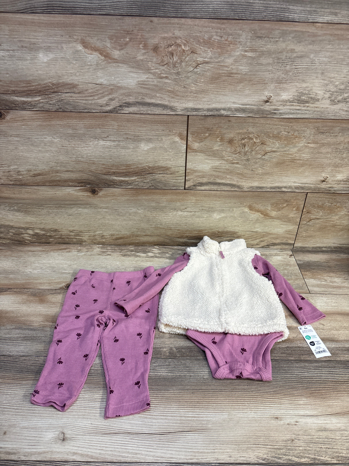 NEW Just One You 3pc Sherpa Vest Set Pink sz 9m