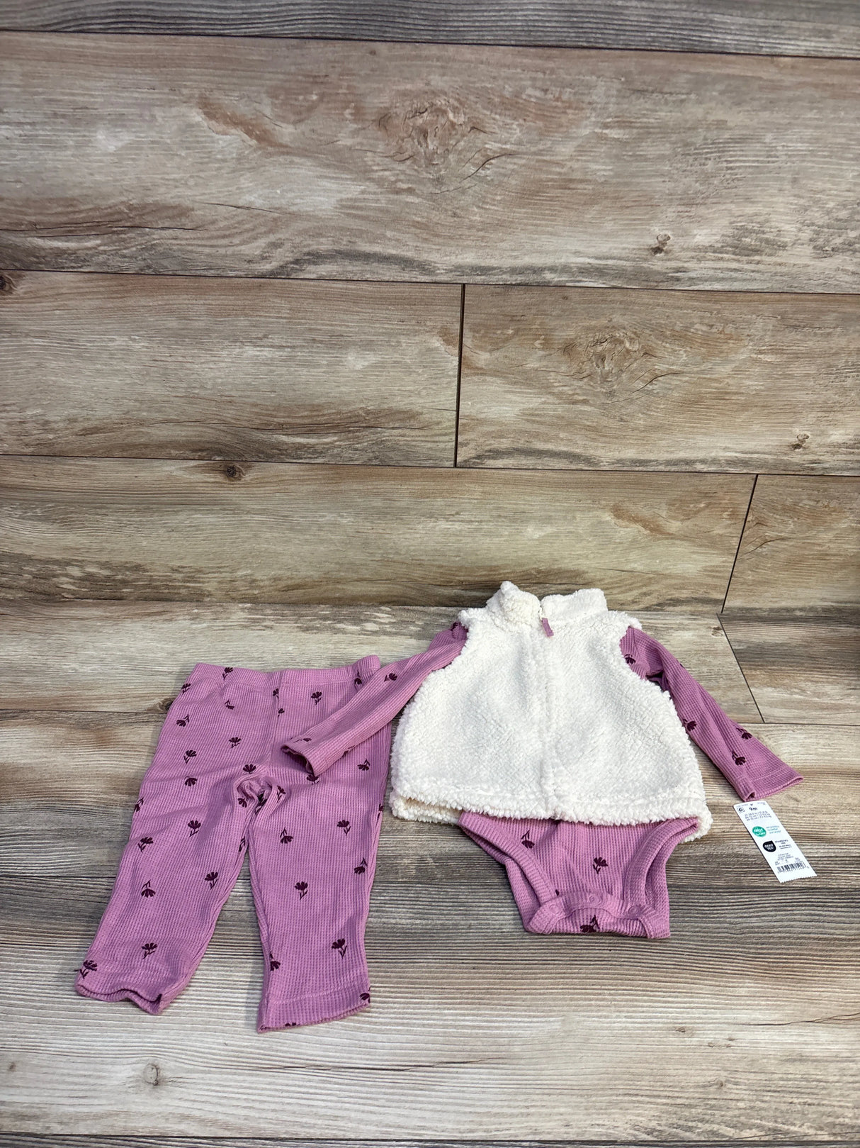 NEW Just One You 3pc Sherpa Vest Set Pink sz 9m