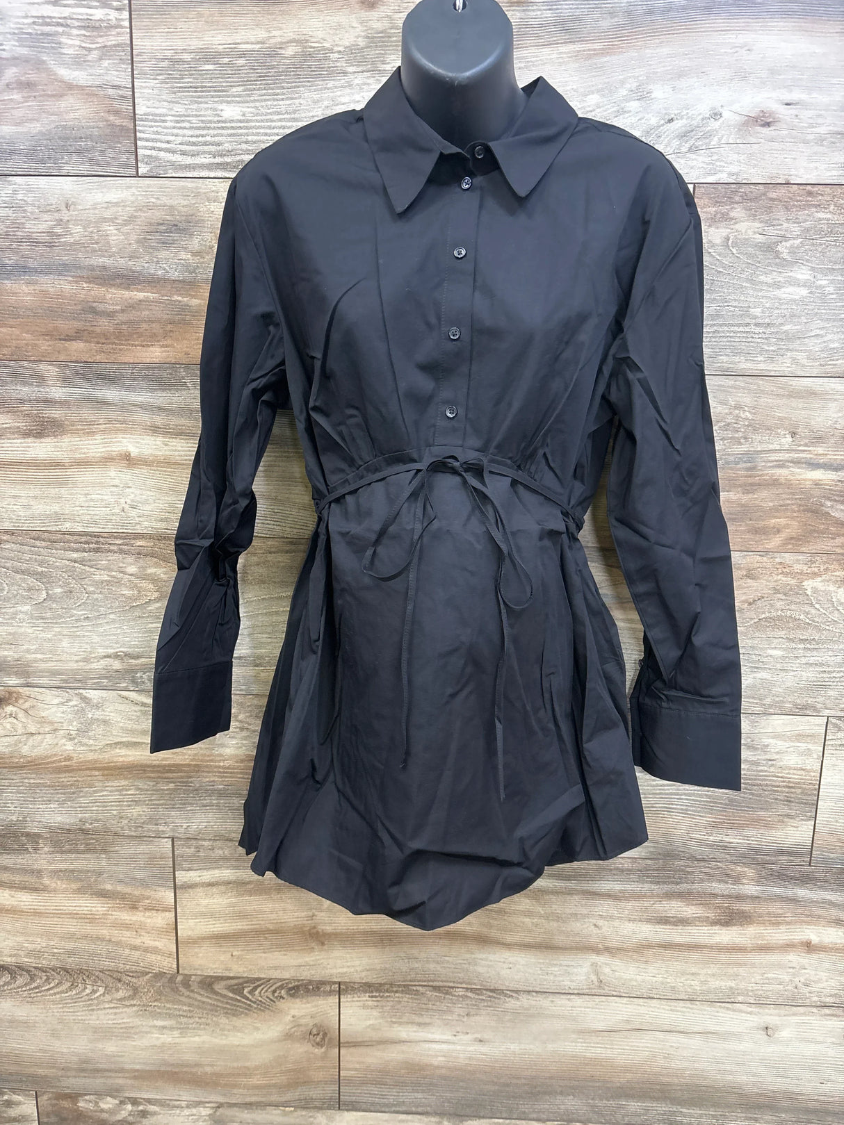 NWOT Gap Maternity Popover Shirt Black sz Large