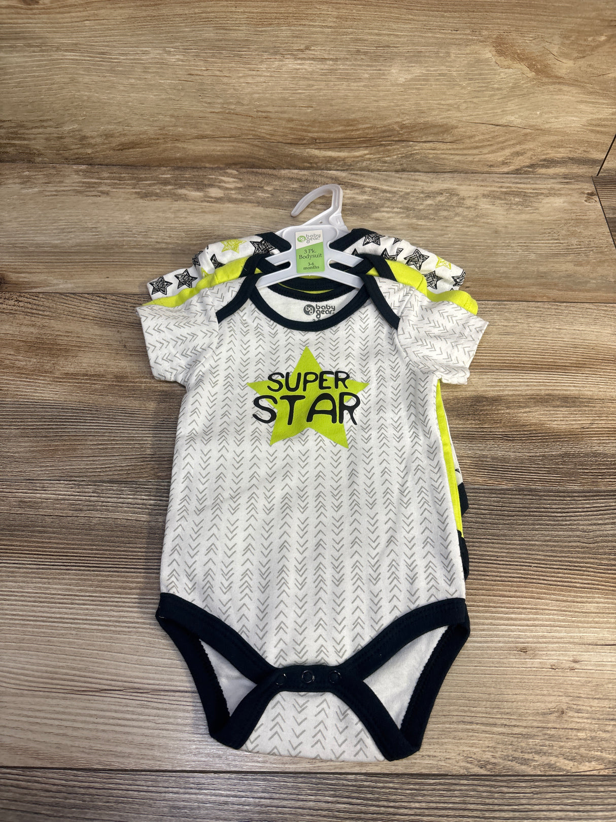 NEW Baby Gear 3pk Bodysuits White sz 3-6m