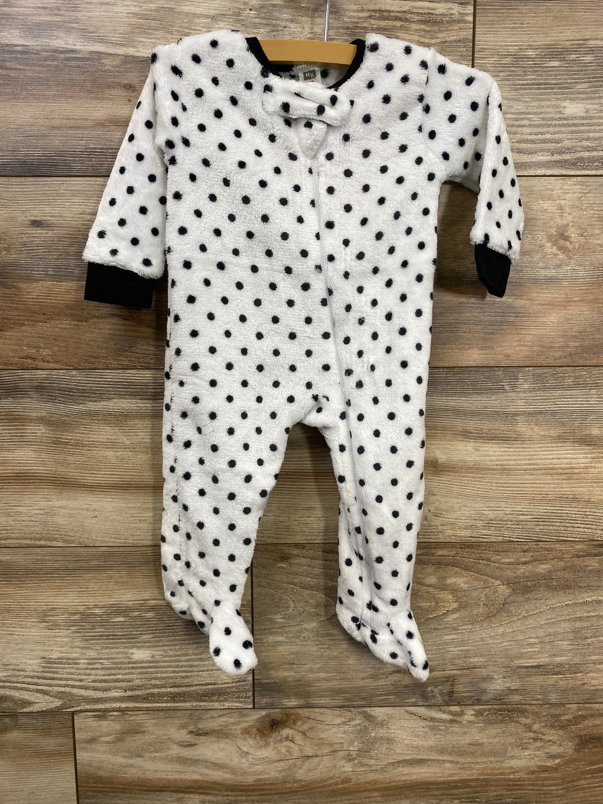Hudson Baby Plush Polka Dot Sleeper White 6-9m