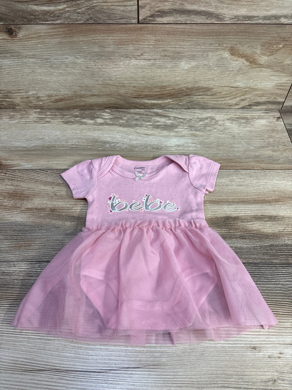Bebe Baby Floral Tulle Bodysuit Pink 0-3m