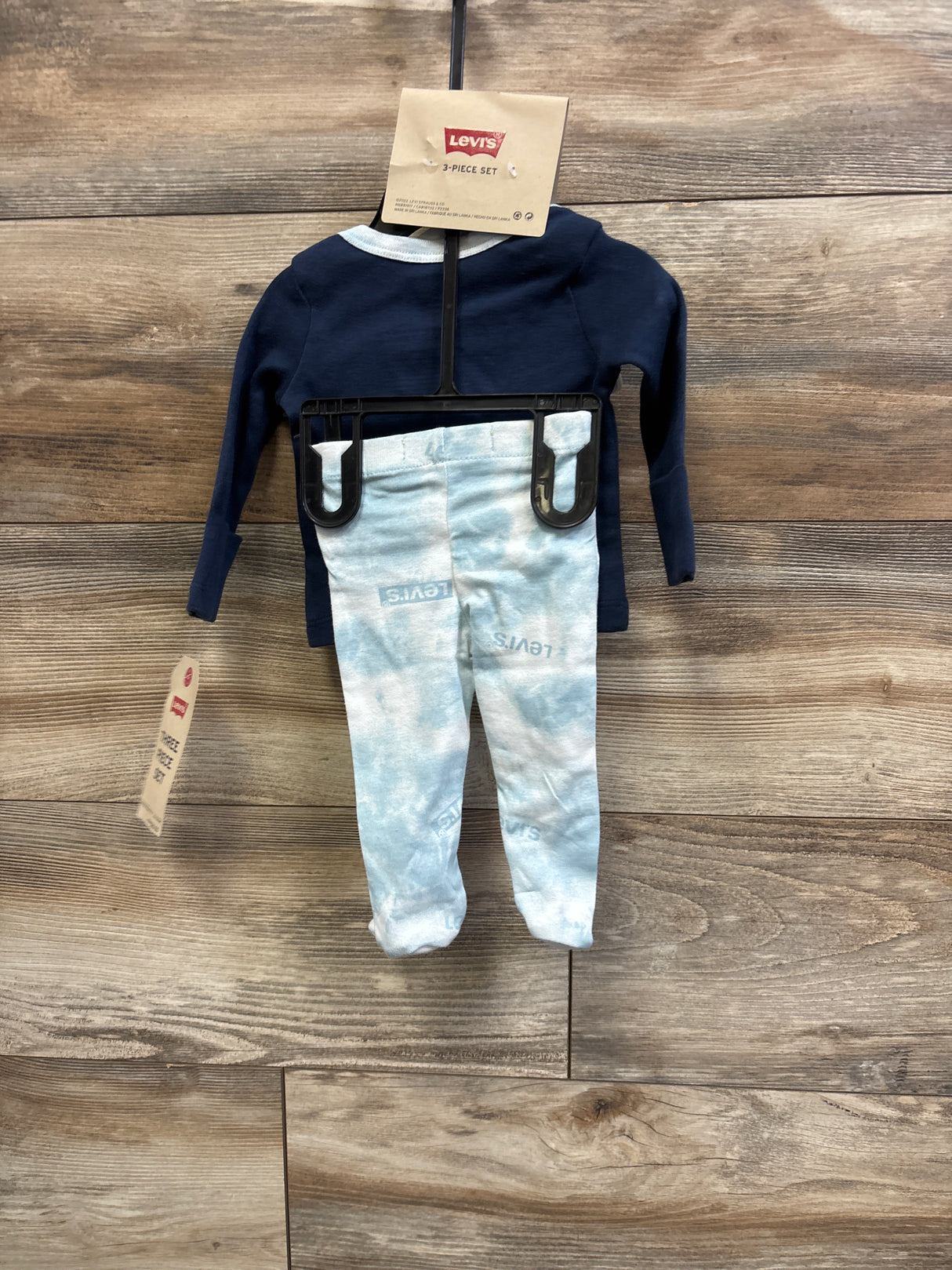NEW Levi's 3pc Layette Set Blue sz Newborn