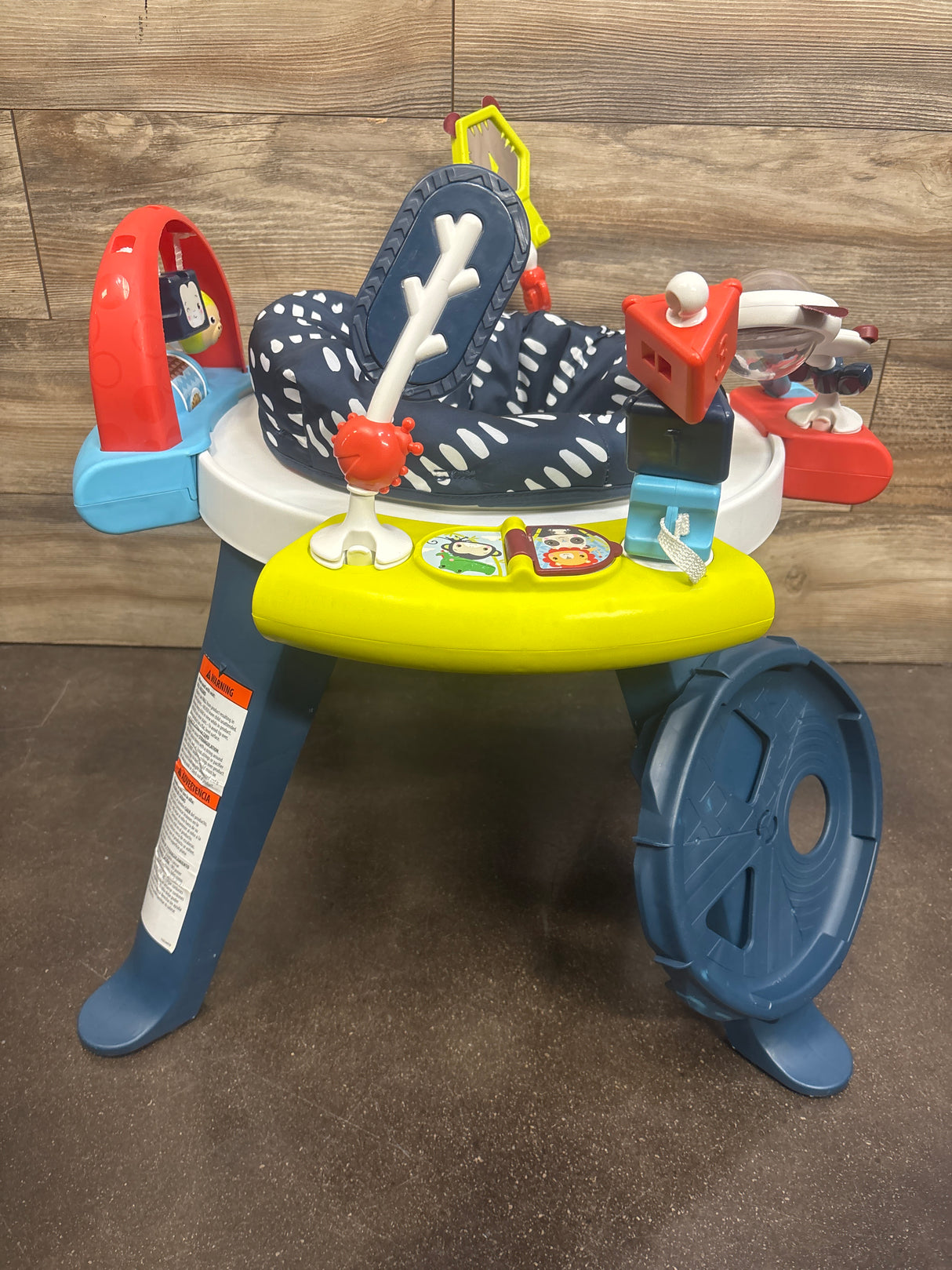 Fisher Price 3-in-1 Spin & Sort Activity Center in Navy Dashes