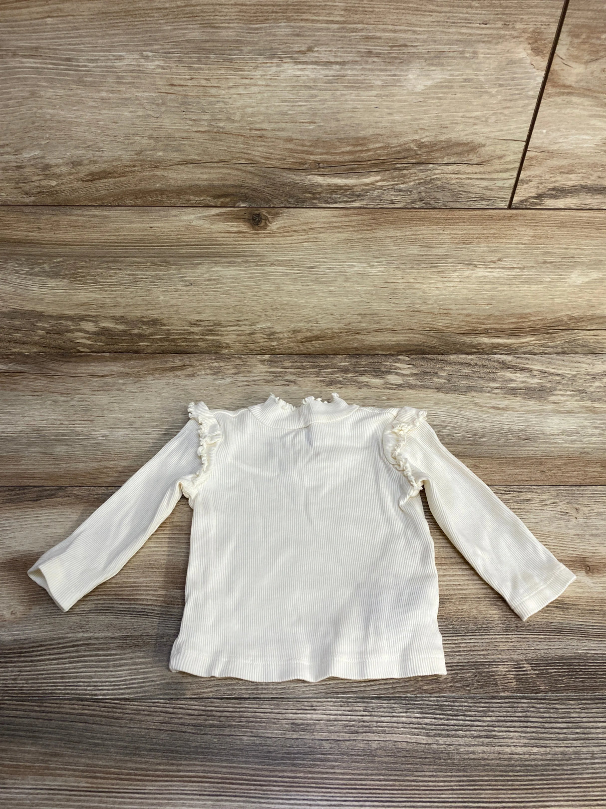 Baby Gap Ribbed Lettuce Trim Shirt White sz 6-12m - Me n Mommy To Be