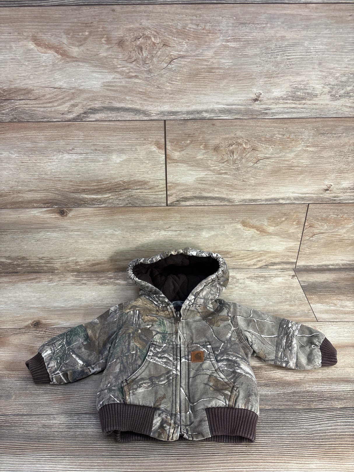 Carhartt Canvas Insulated Hooded Camo Jacket sz 6m