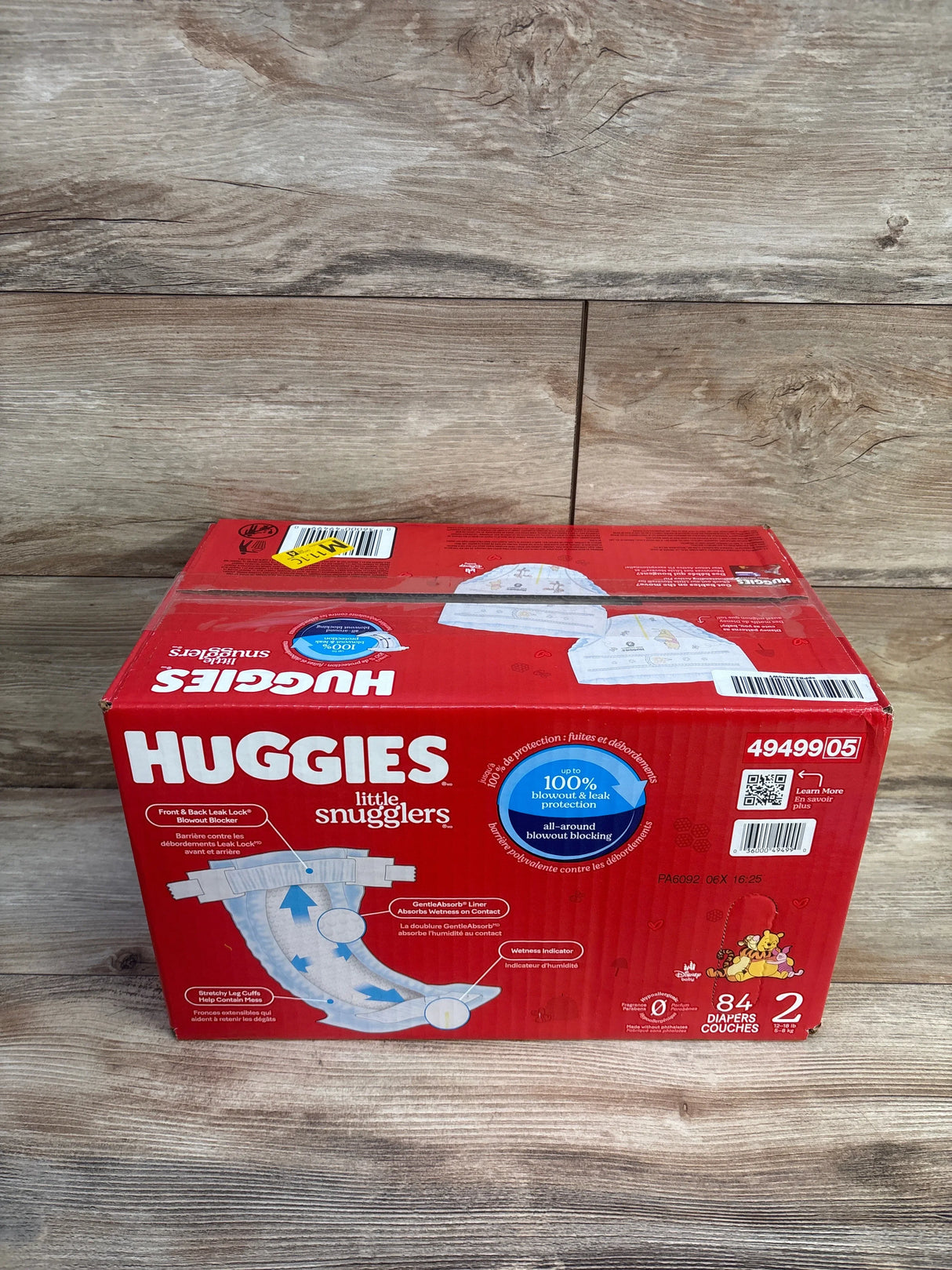 New Box of Huggies Little Snugglers Diapers 84Ct. Size 2