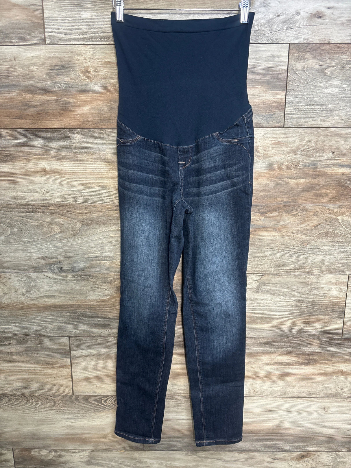 1822 Denim Maternity Better Butter Slim Straight Jeans with Bellyband Blue sz Medium