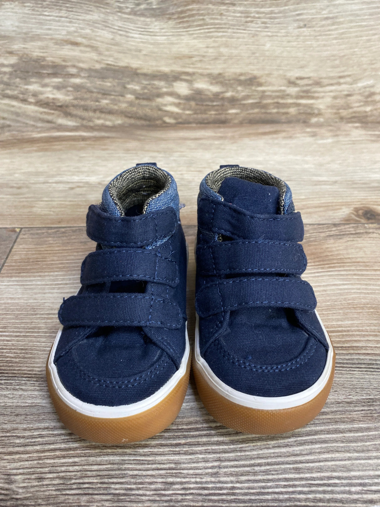 Old Navy Triple-Strap Canvas High Top Sneakers, Navy sz 5c
