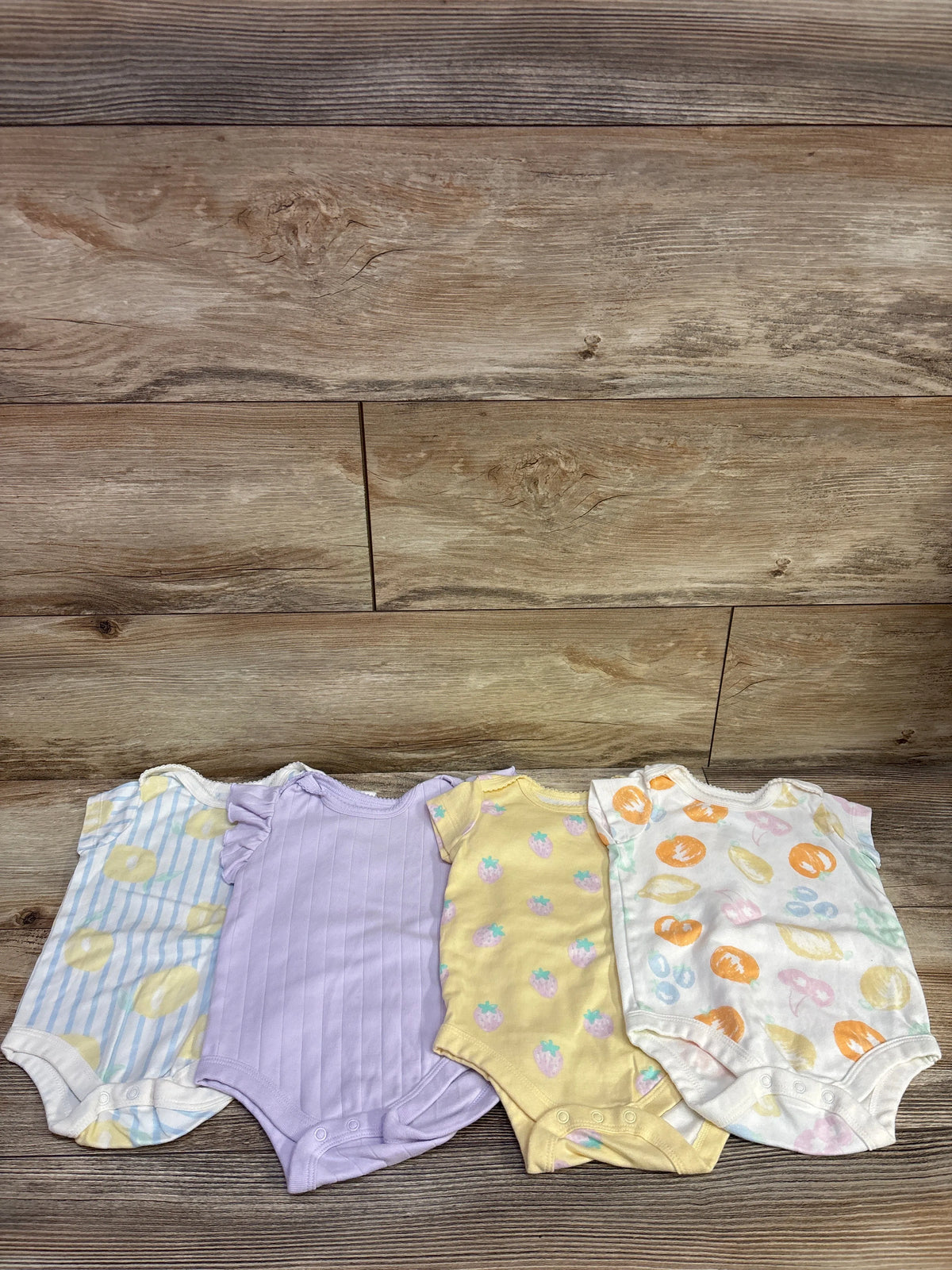Member's Mark 4pk Organic Bodysuits White sz 6m