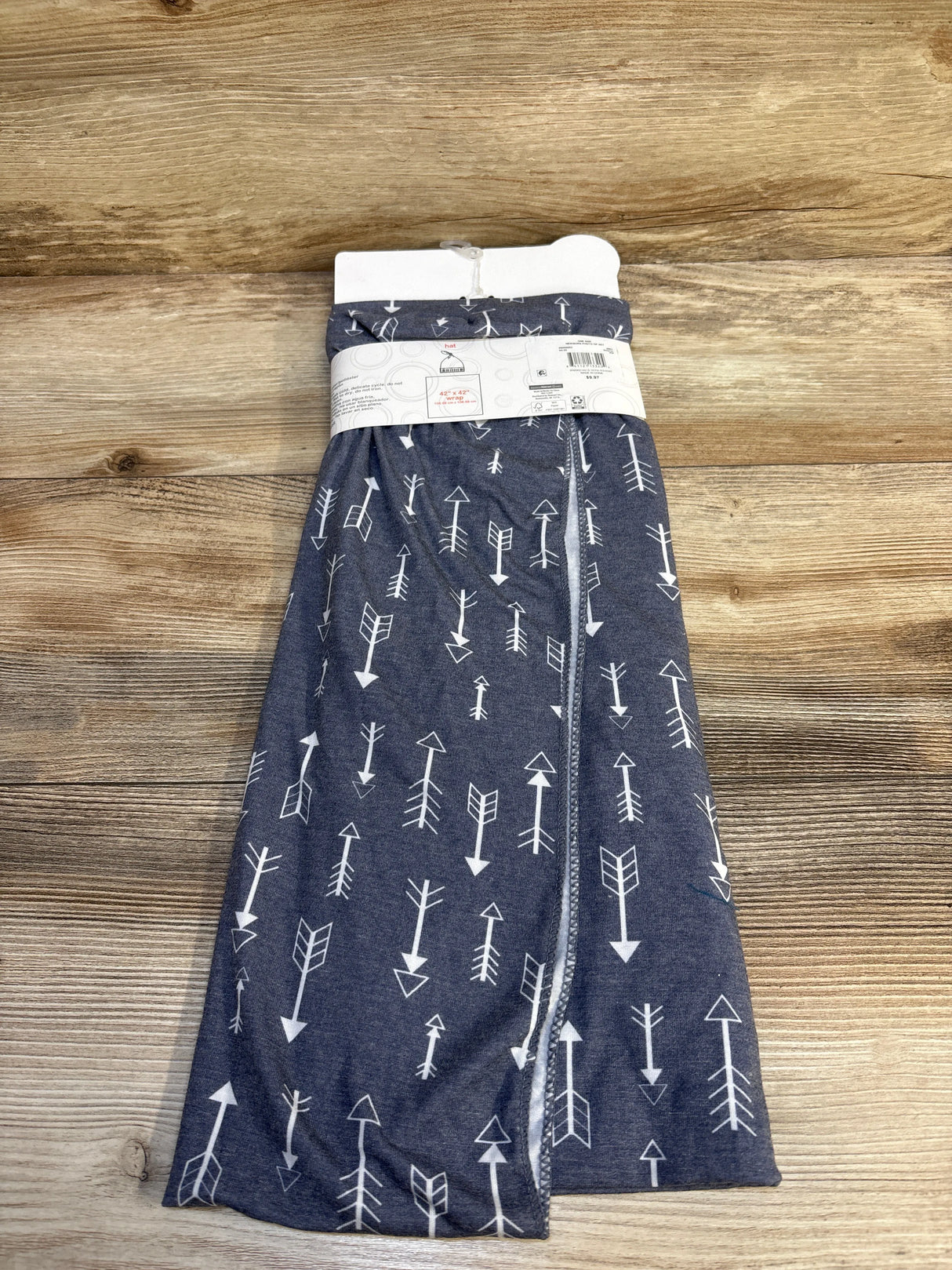 NEW Wonder Nation 2pc Wrap & Hat Set - Grey Arrows sz Newborn