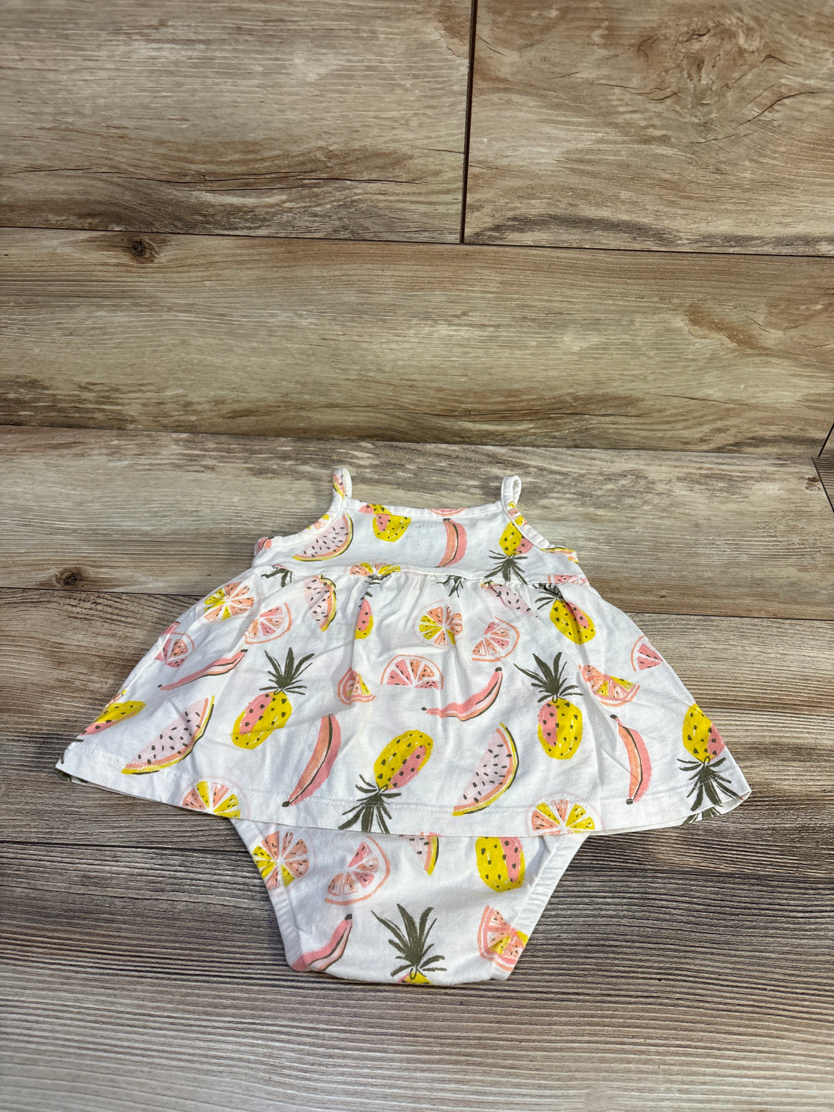 Carter's Fruit Print Bodysuit Dress White sz 12m