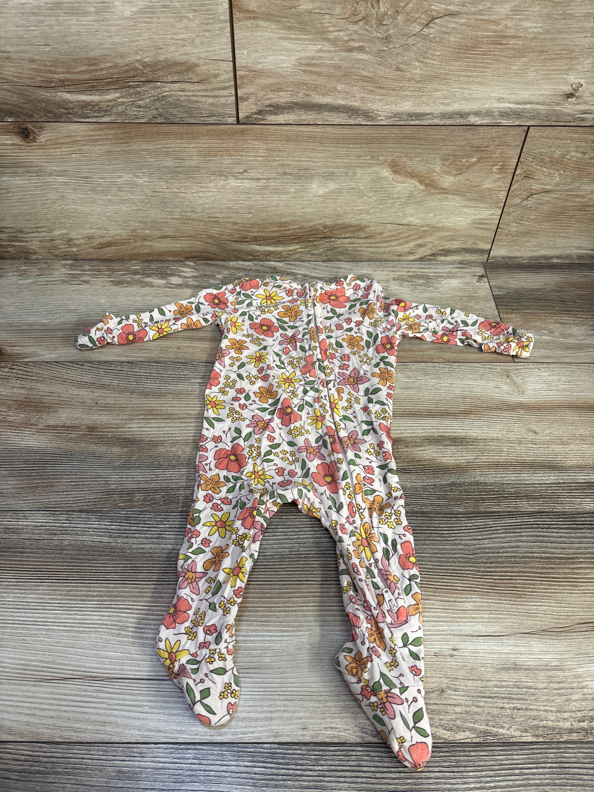 Angel Dear Bamboo Floral Footie Pink sz 3-6m