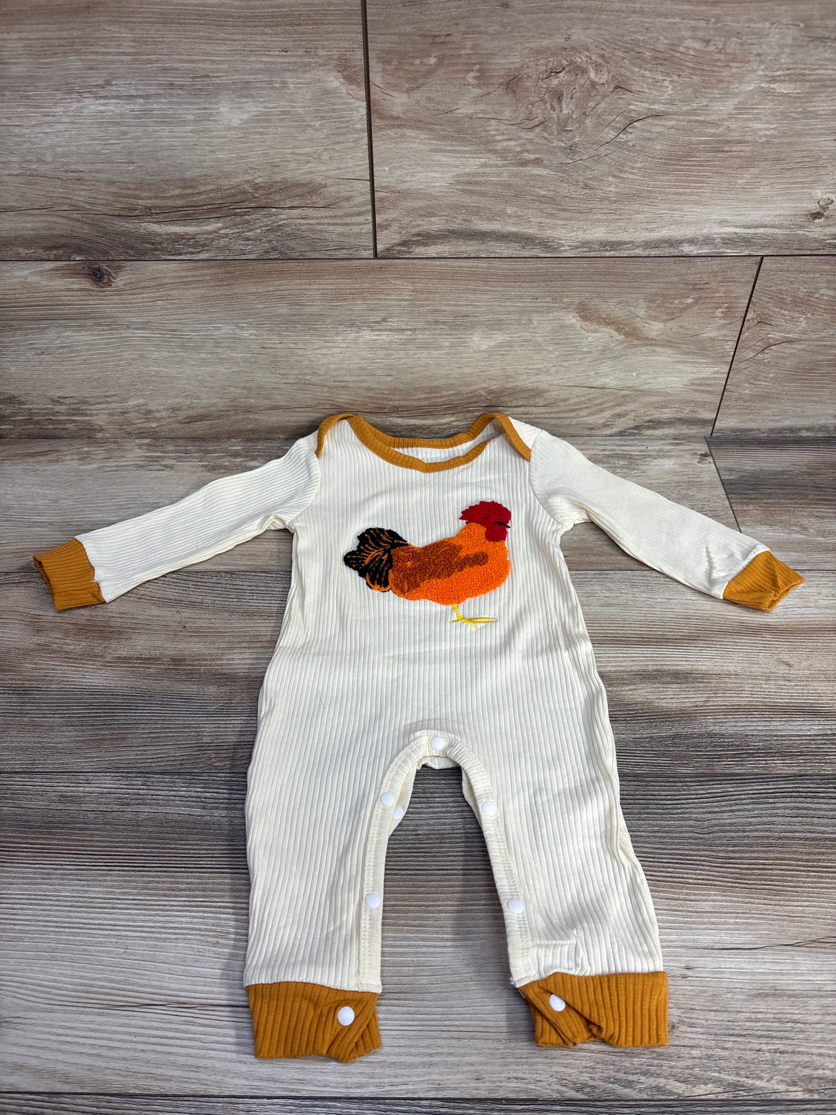 Ribbed Chicken Coverall Cream sz 12-18m