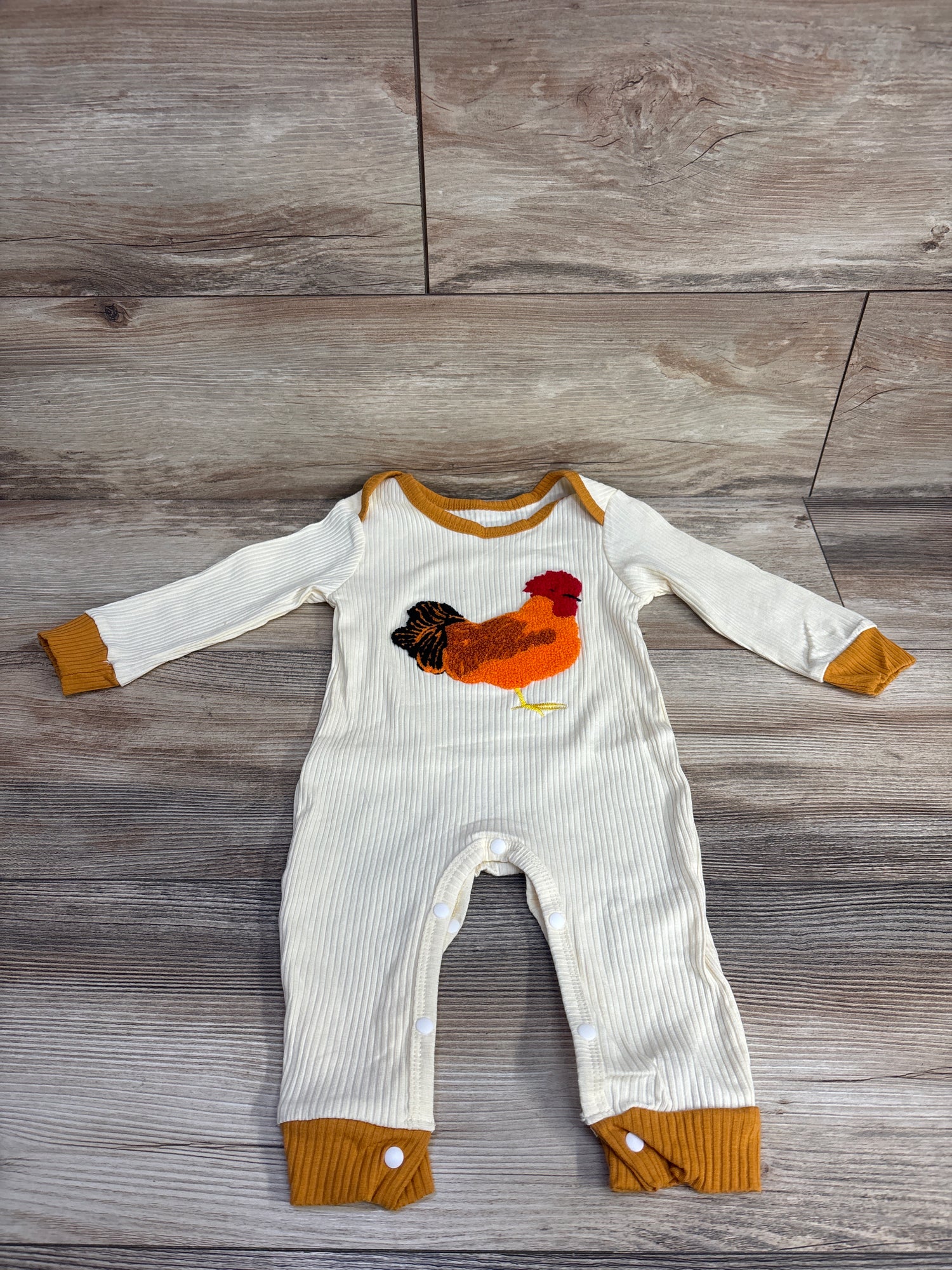 Ribbed Chicken Coverall Cream sz 12-18m
