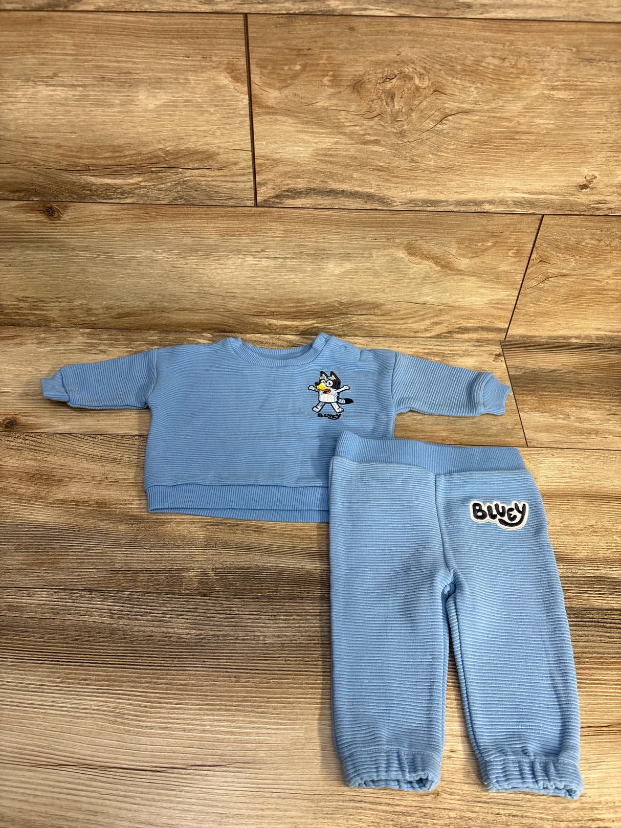 Bluey 2pc Ribbed Sweatshirt & Pants Set Blue sz 0/3m