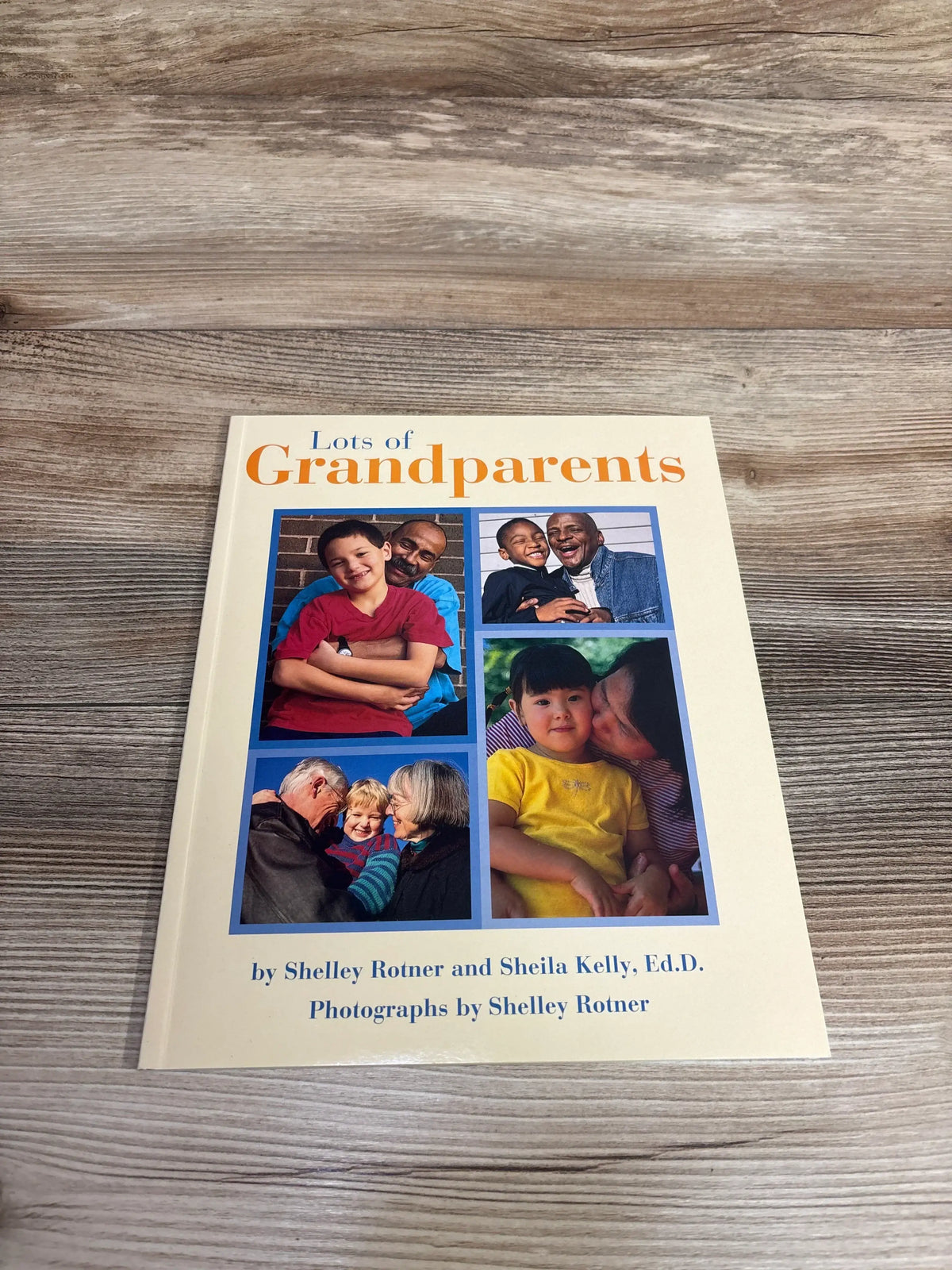 Book titled Lots of Grandparents with photos of grandparents and children on cover