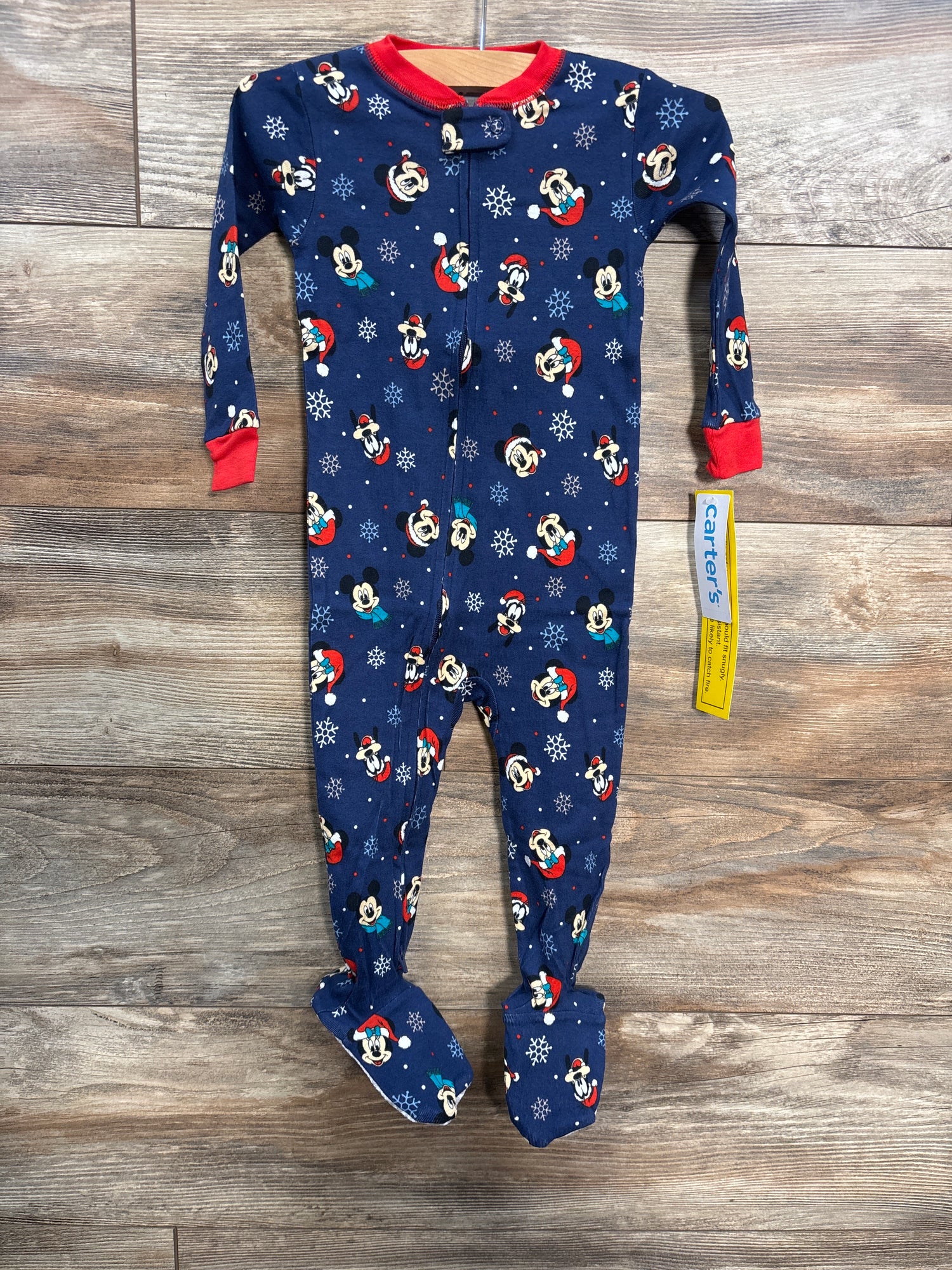 NEW Carter's x Disney Christmas Mickey Mouse Sleeper Navy sz 18m