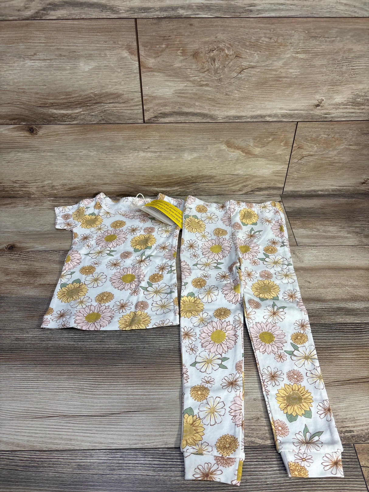 NEW Chick Pea Organic 2pc Pajama Set White sz 3T