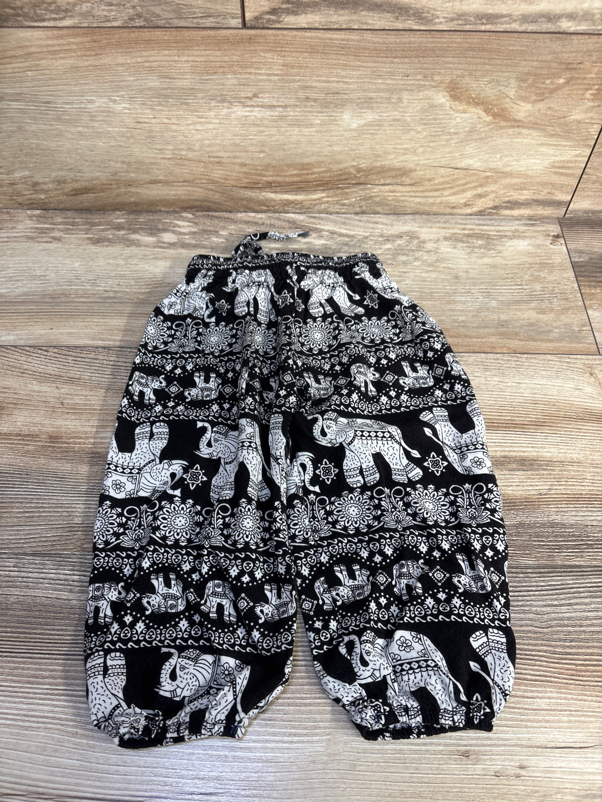 Boho Elephant Print Pants Black sz 18-24m