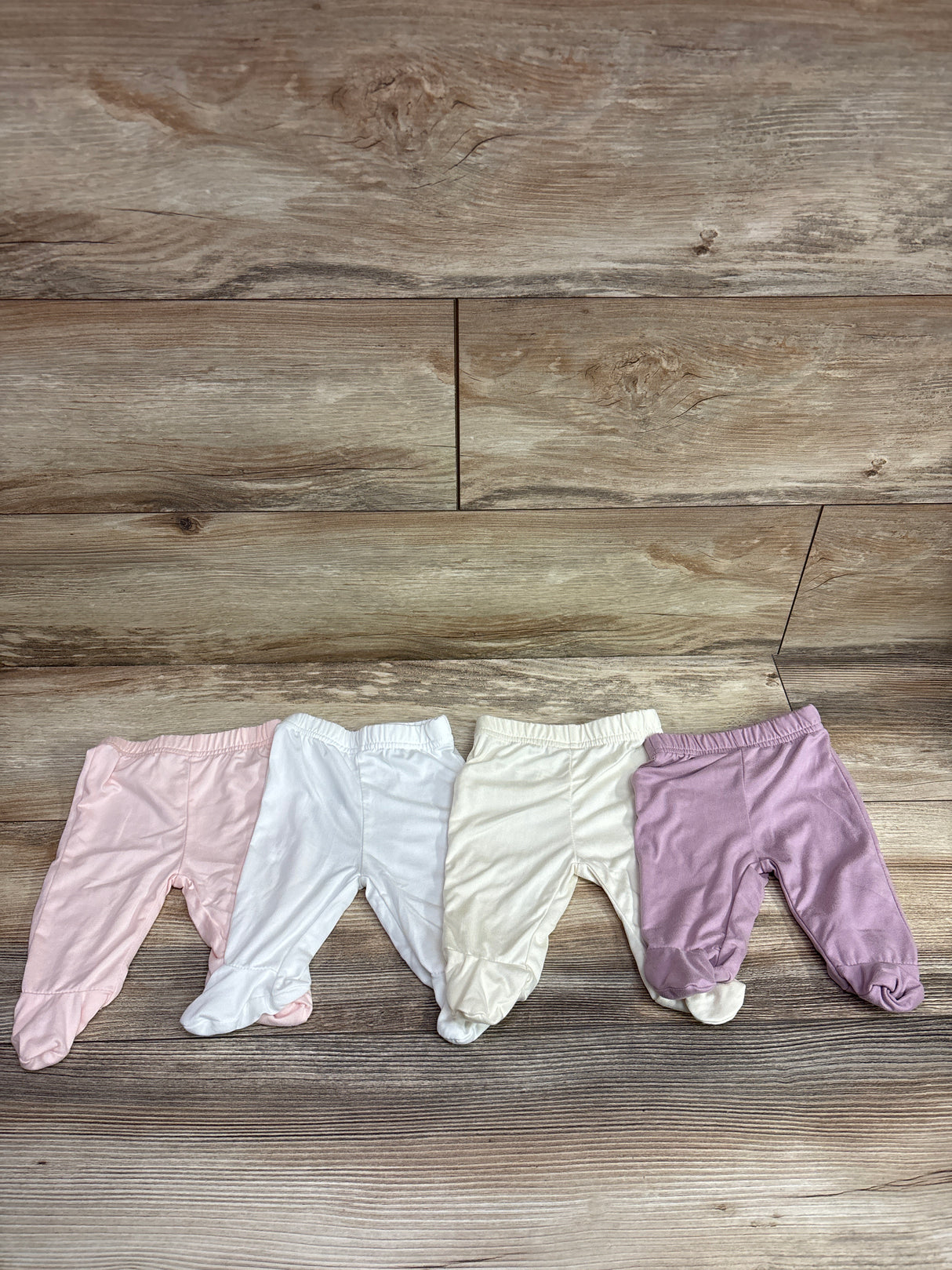 Shein 4pk Footed Pants Set Ivory sz 0-1m