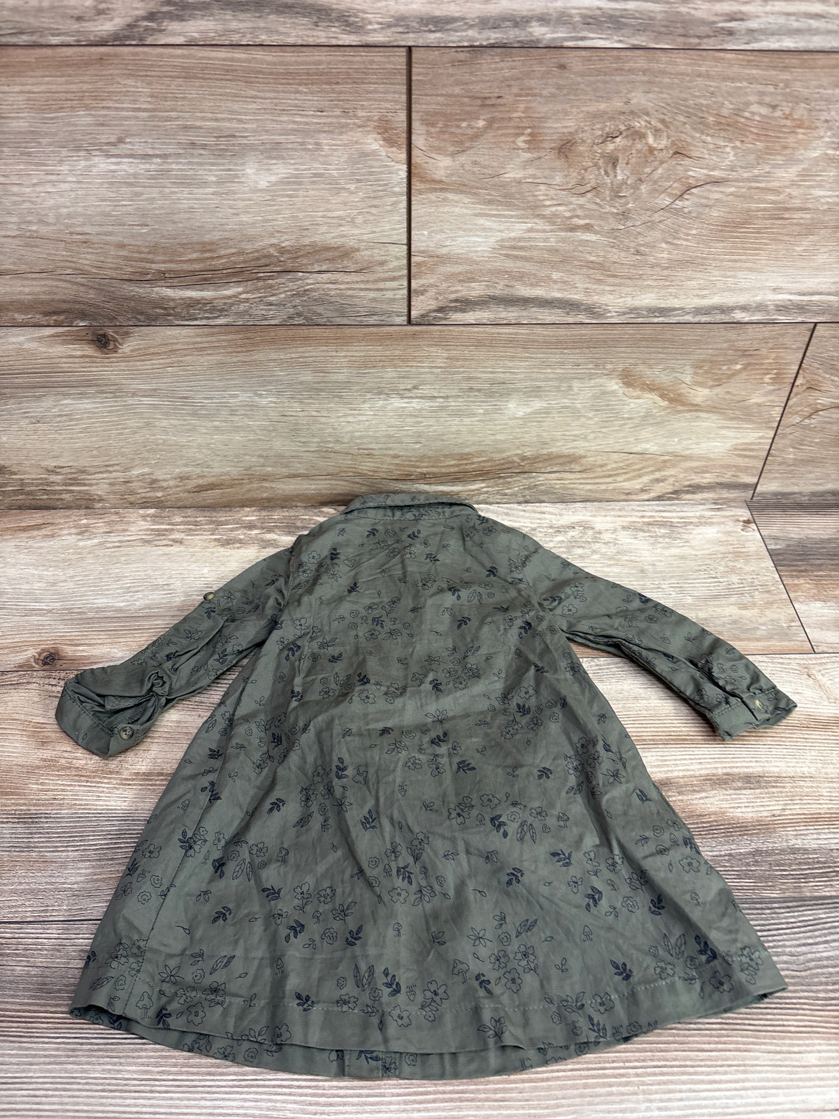 Just One You 2pc Long Sleeve Button-Up Dress & Bloomers Set Green sz 12m