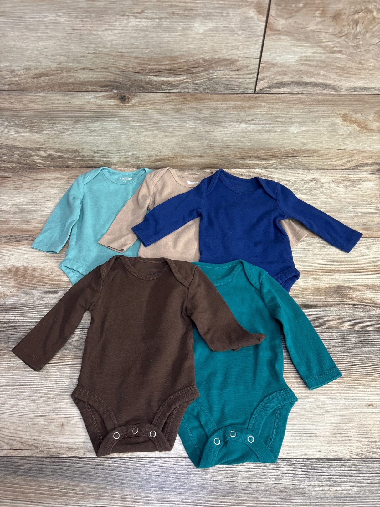 Hanes 5pk Bodysuit Set Light Blue sz 0-6m