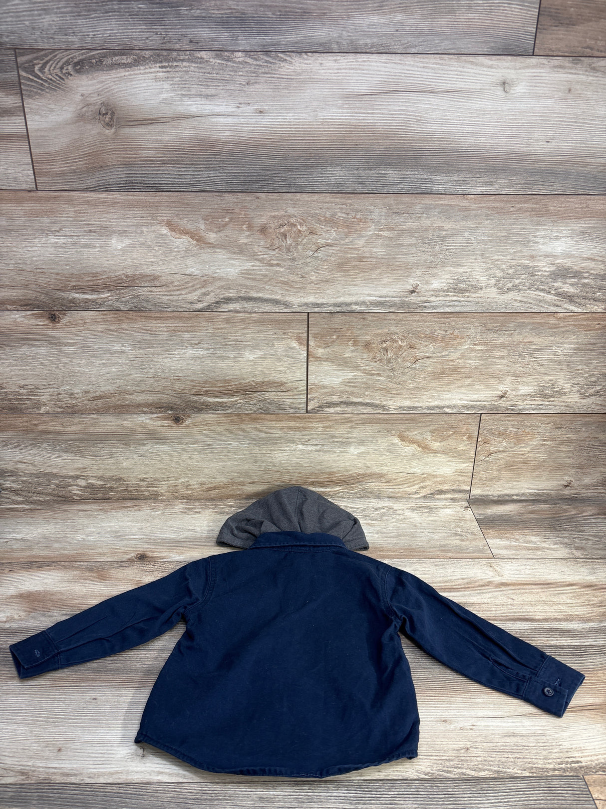NEW Old Navy Hooded Button-Front Twill Shirt in Navy sz 3T