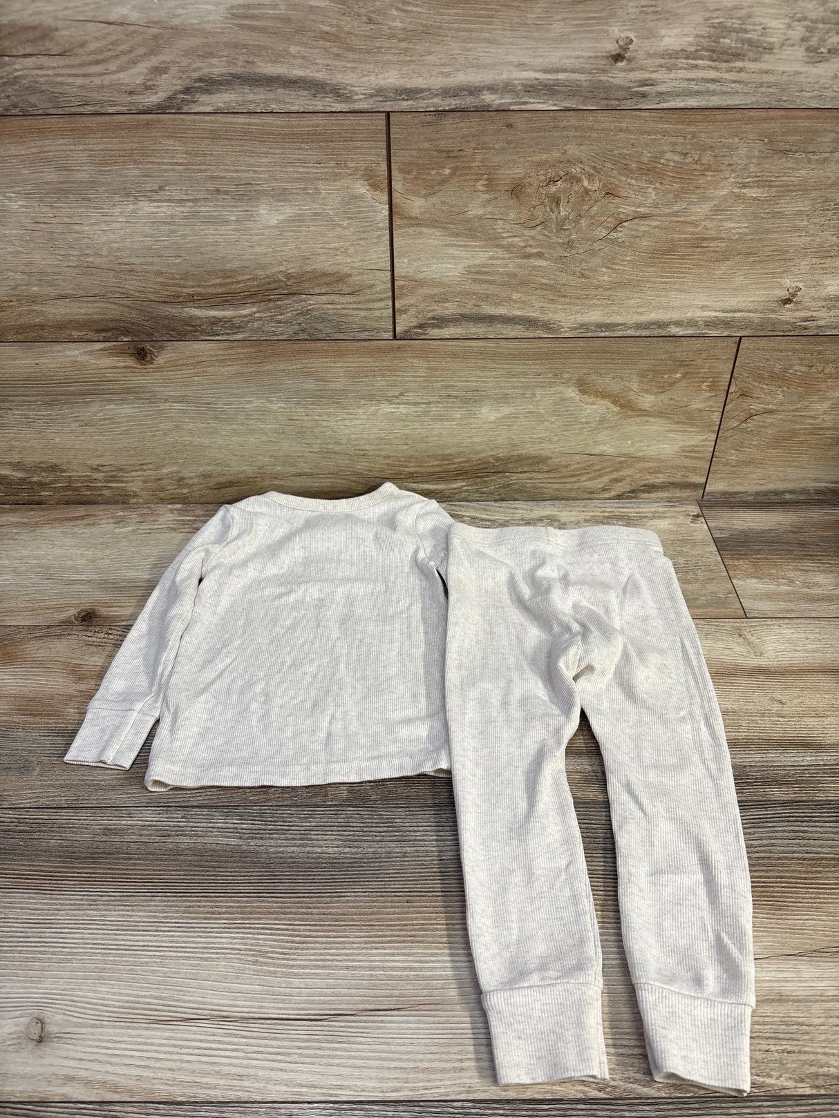 Old Navy 2pc Ribbed Pajama Set Ivory sz 2T