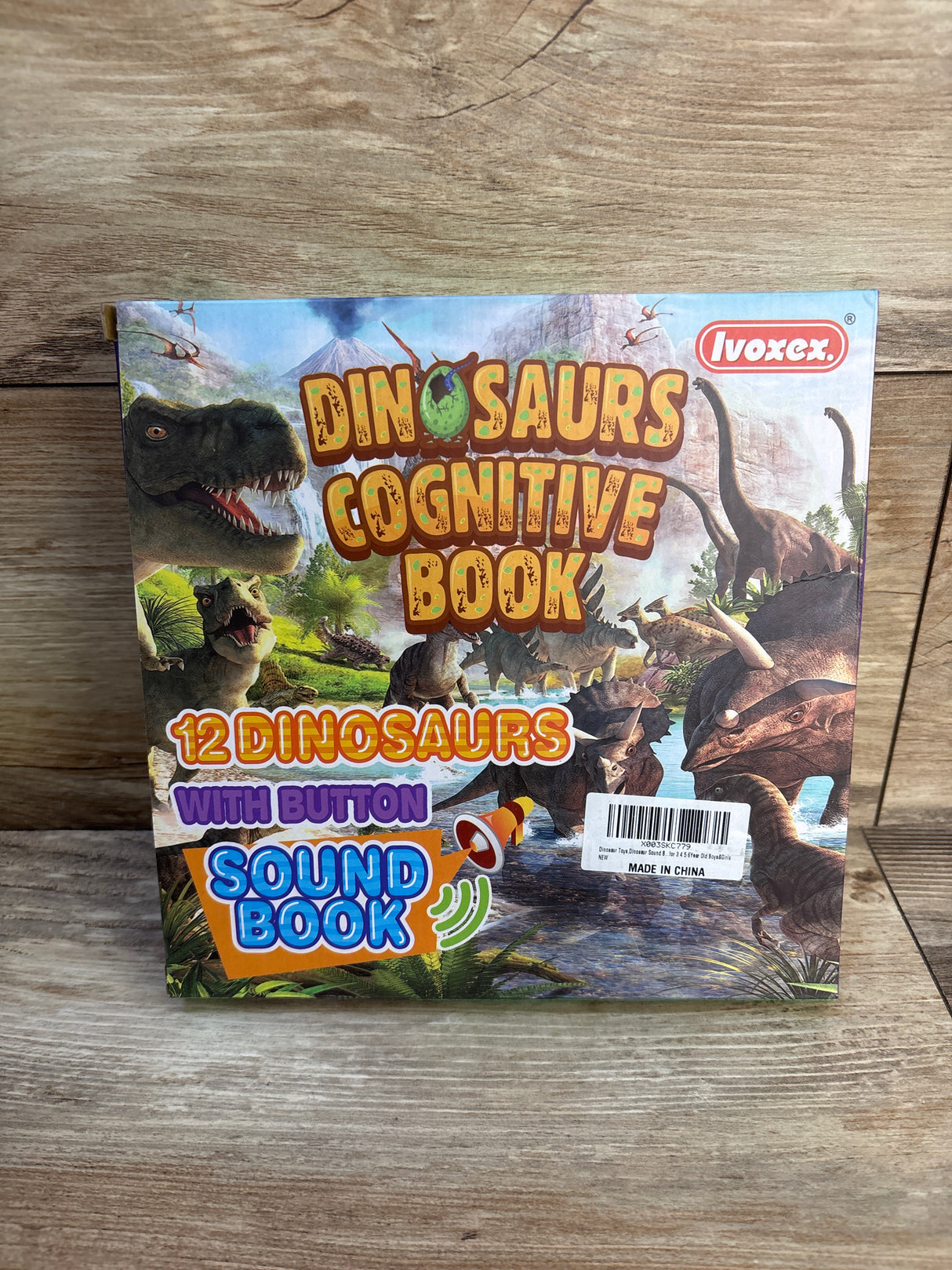 NEW Ivoxex Dinosaur Sound Book with 12 Dinosaur Figures