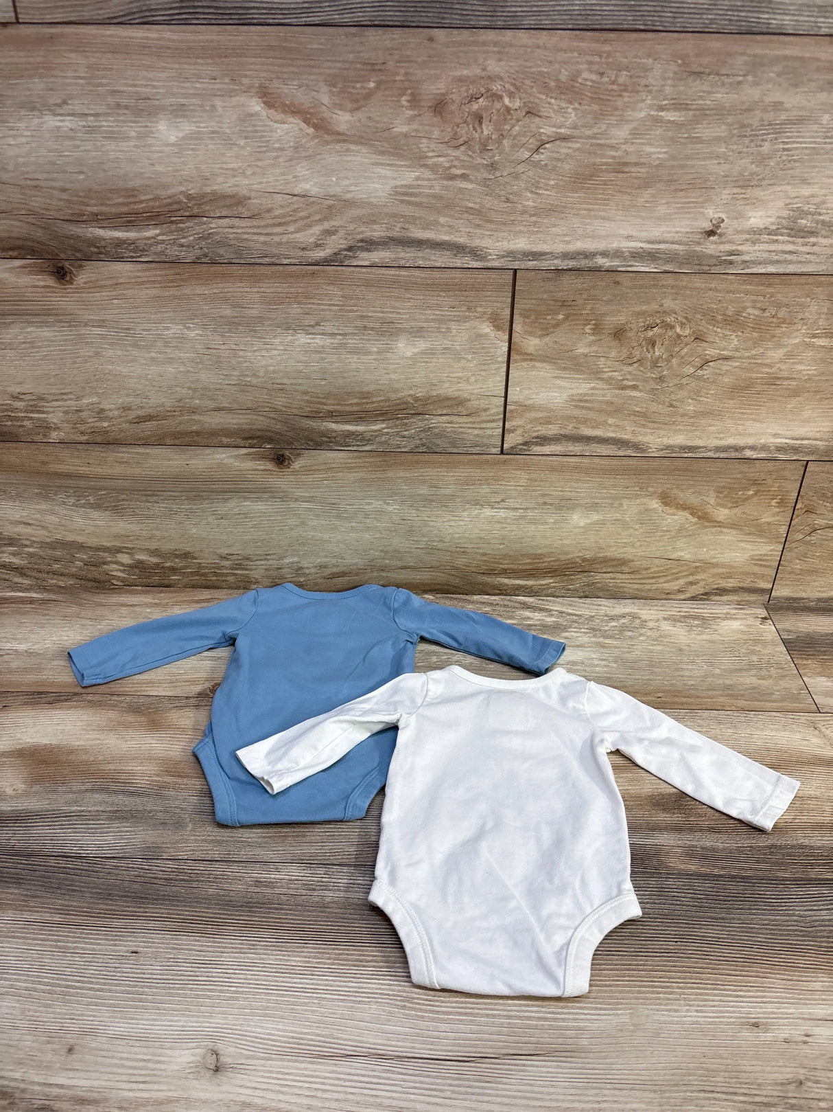 Cat & Jack 2pk Henley Bodysuits White/Blue sz 0-3m
