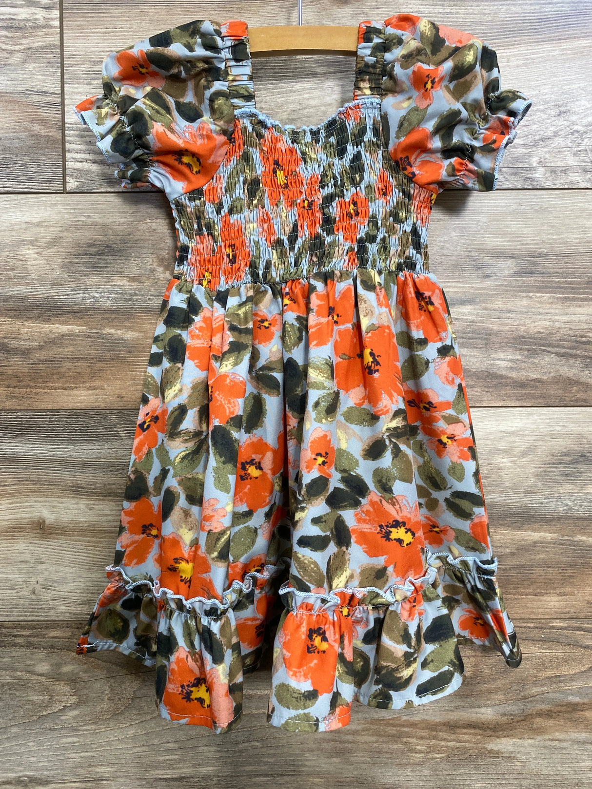 Shein Smocked Floral Dress Green sz 2T - Me n Mommy To Be