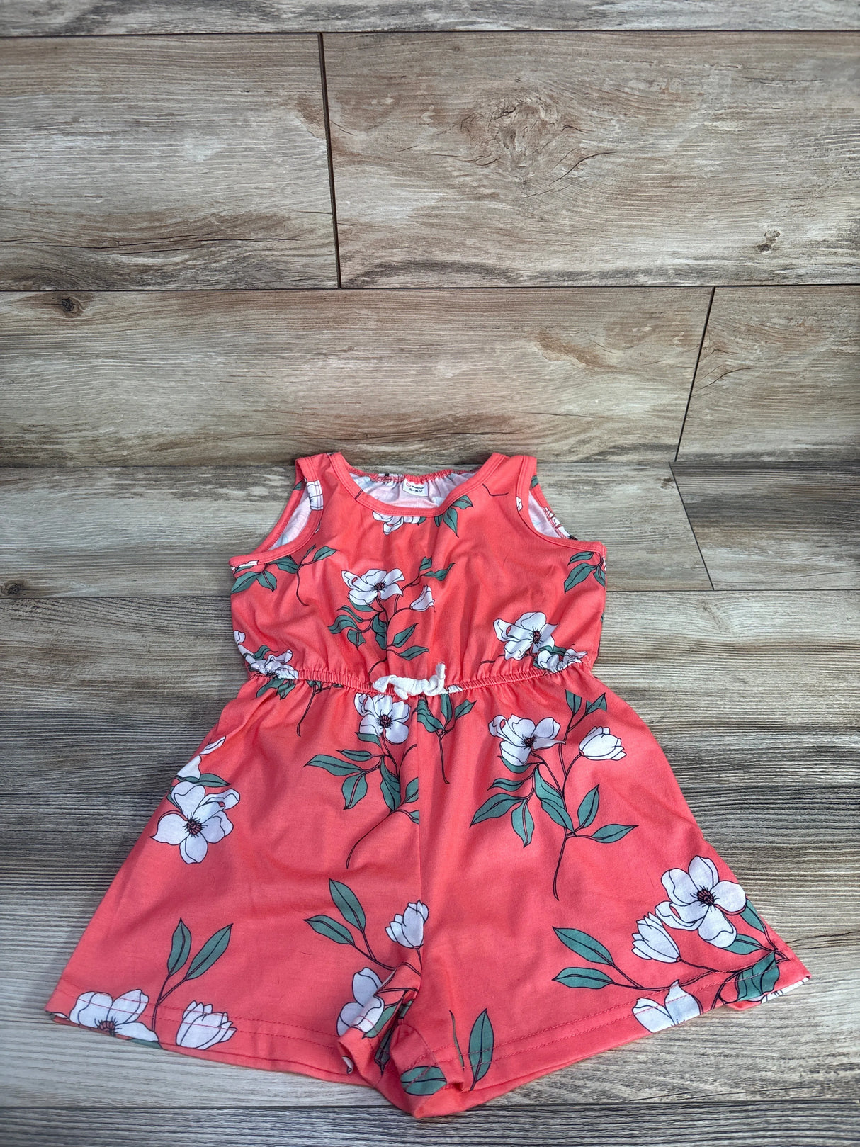 PatPat Floral Romper Coral sz 5-6T