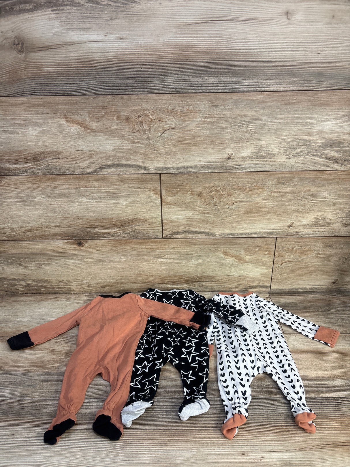 Cloud Island 3pk Sleepers Clay Orange sz Newborn
