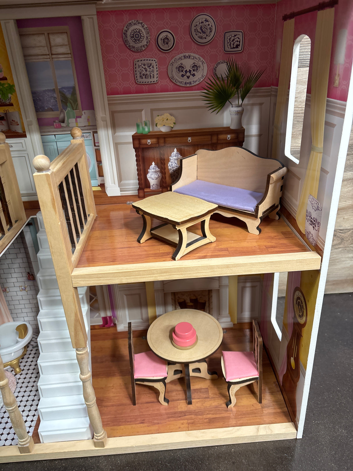 Kidcraft Wooden Classic Charlotte Dollhouse with 14 Accessories