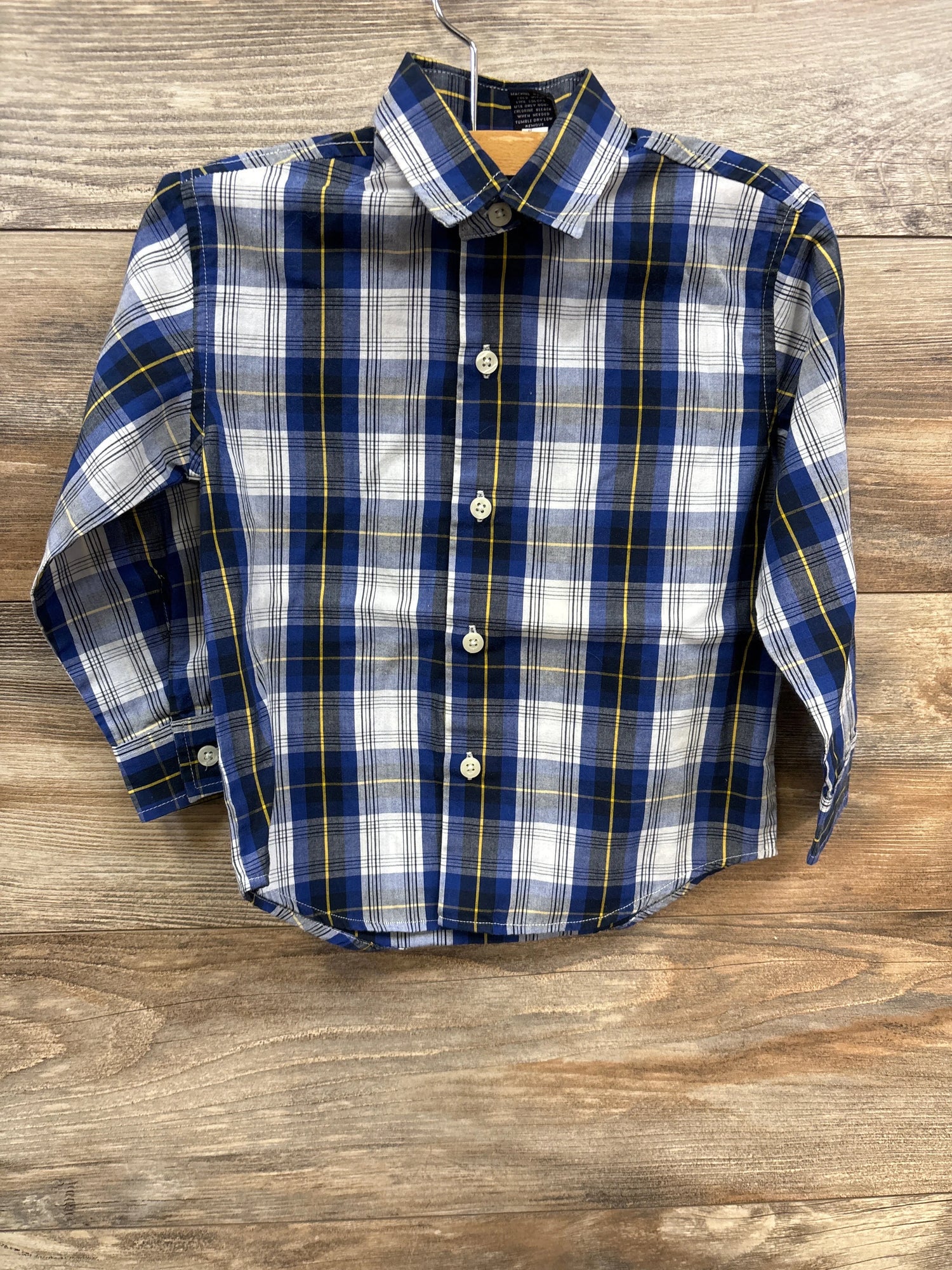 Nautica Button Up Plaid Shirt Blue sz 3T